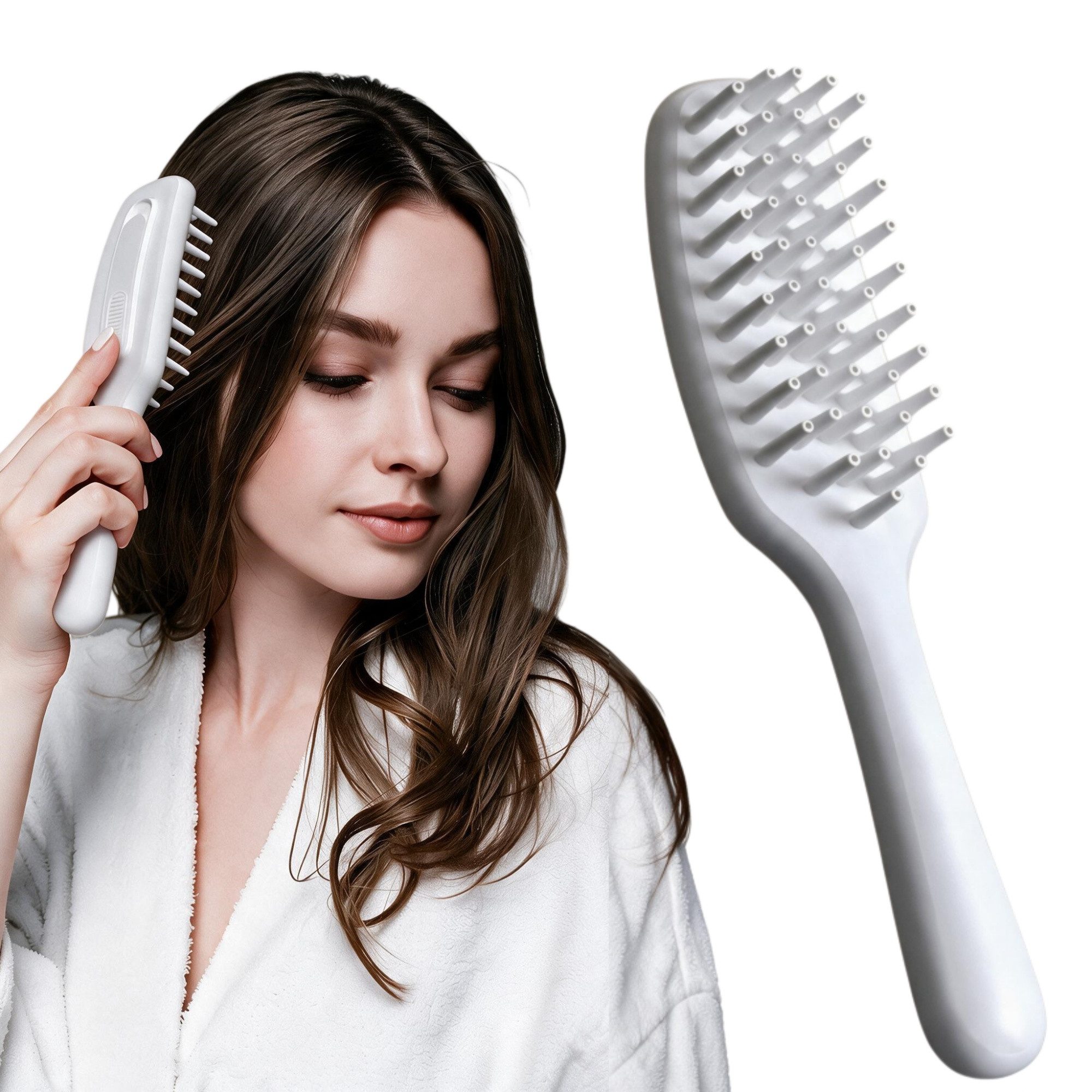 Vornix Haarbürste Selbstreinigend haarbürste, Entwirrt mühelos Knoten, Für alle Haartypen geeignet, Ein‑Klick‑Auslöser zum Entfernen von Haaren und Schuppen