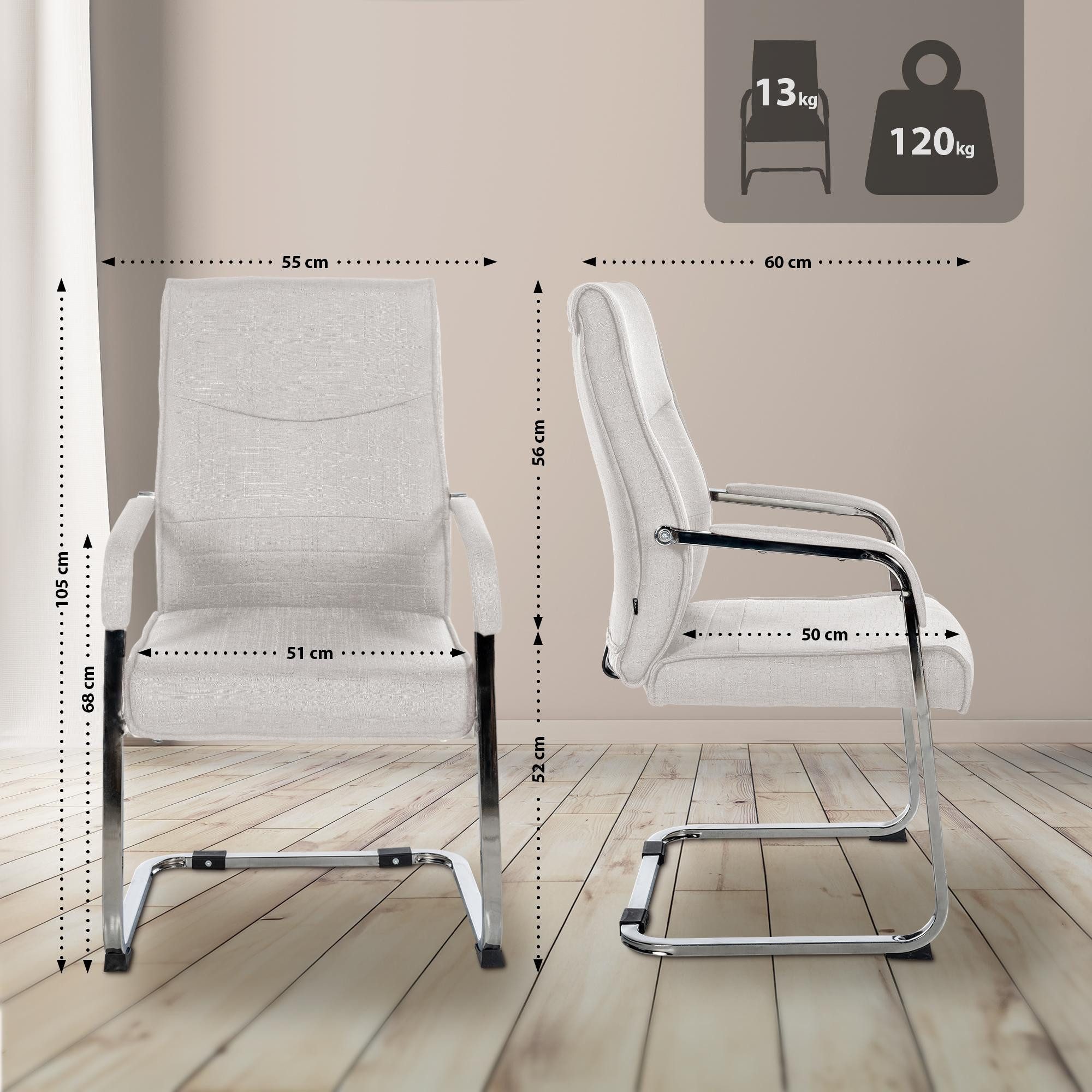 CLP Besucherstuhl Hobart (2er Set), Kunstleder günstig online kaufen