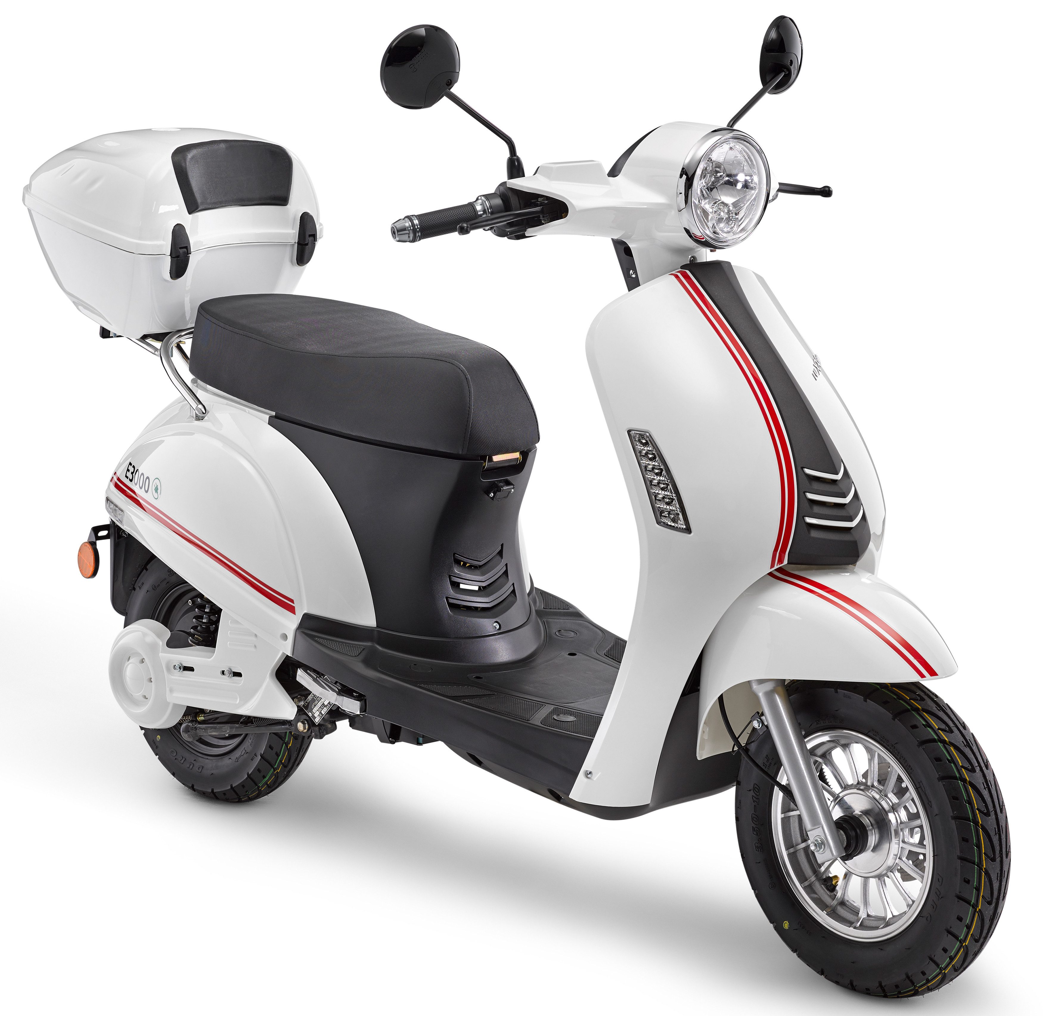 Luxxon E-Mofaroller E 3000, 3000 W, 25 km/h, bis zu 65 km Reichweite, mit Straßenzulassung, 2 Sitzplätze