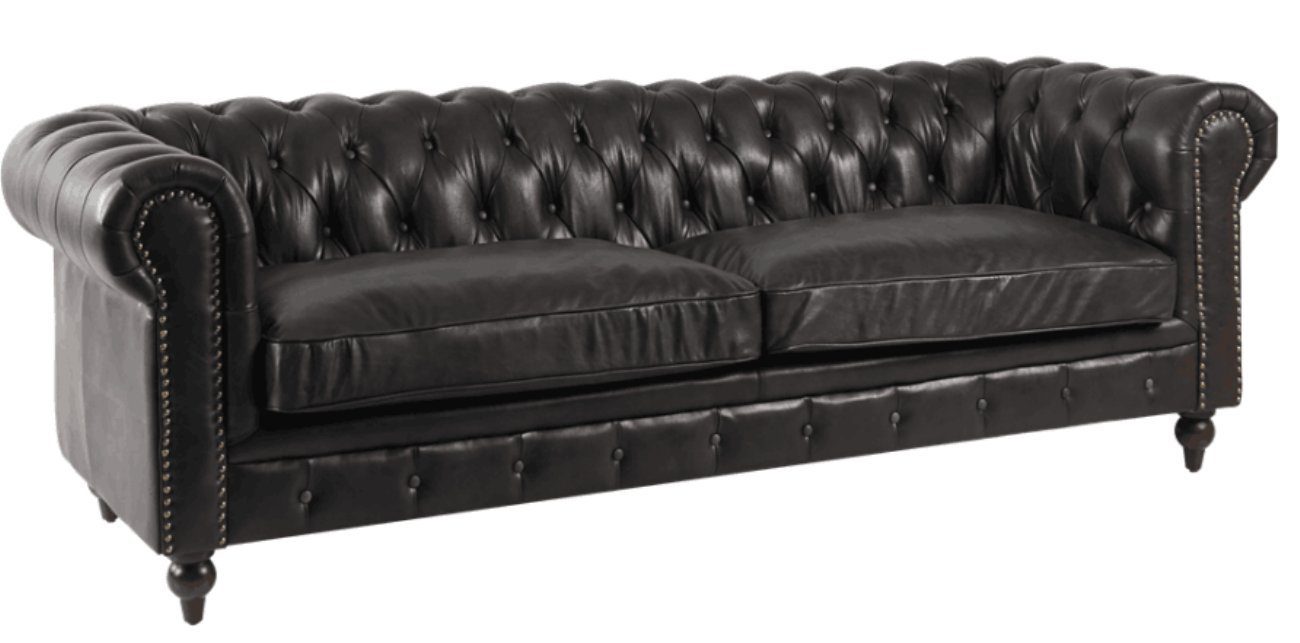 JVmoebel 3-Sitzer Cheterfield Sofa 3 Sitzer Modern Leder-Fibre Echtholz Luxus, Made in Europe