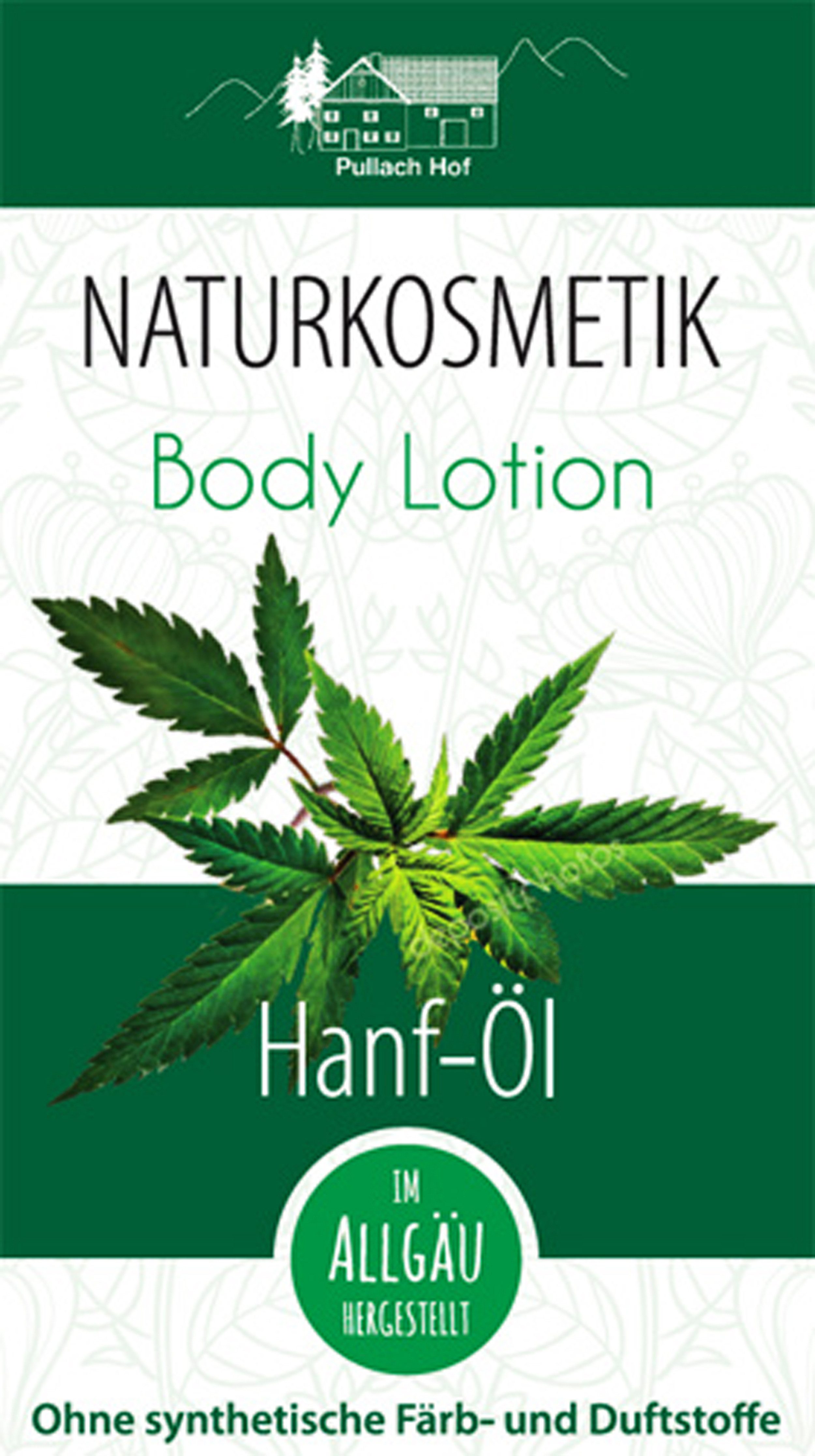 vom Pullach Hof Bodylotion HANFÖL Body Lotion 200ml Naturkosmetik Hautcreme Hautpflege 72, Feuchtigkeitspflege Creme Cannabis Hanf Öl Gel Balsam