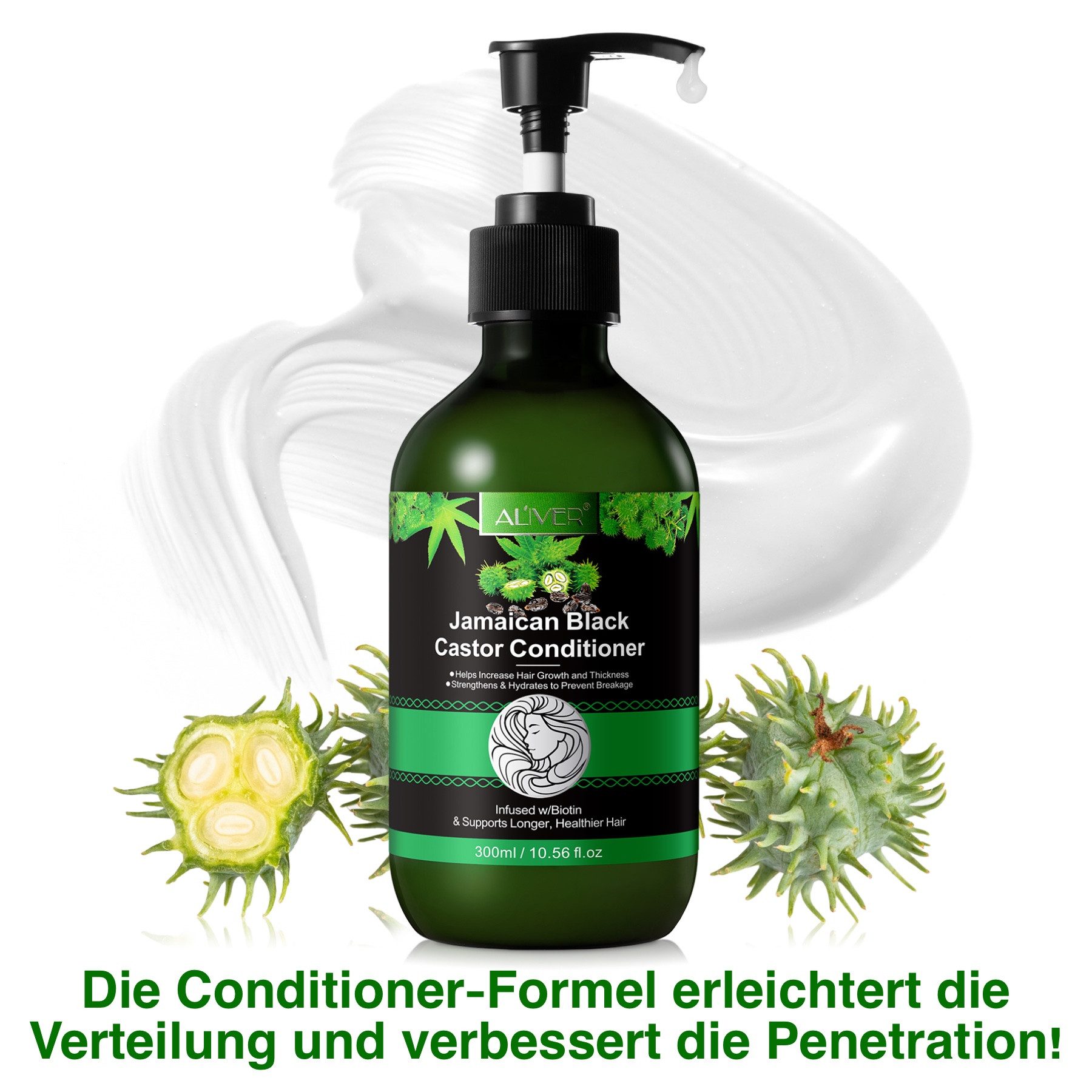 ALIVER Haarpflege-Set Shampoo Conditioner Haarmaske Haaröl Rizinus Vegan