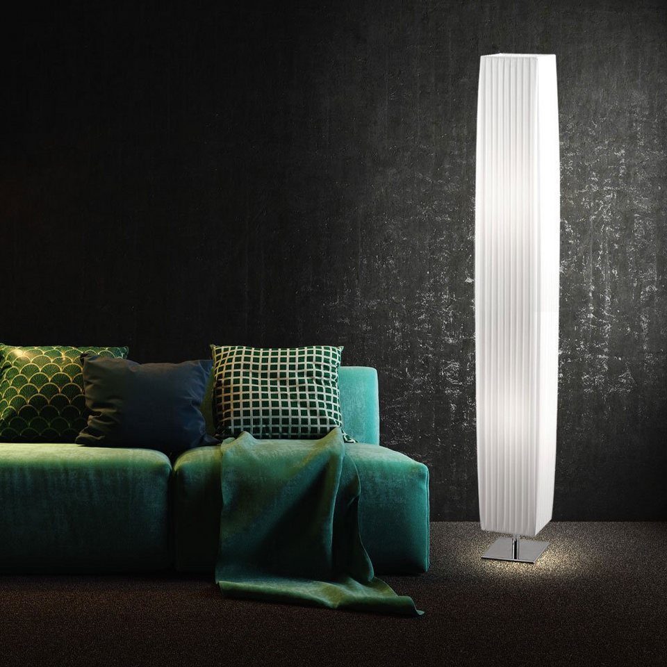 etc-shop LED Stehlampe, Leuchtmittel inklusive, Warmweiß, 14 Watt LED Steh  Stand Leuchte Lampe Lese Licht Textil weiß