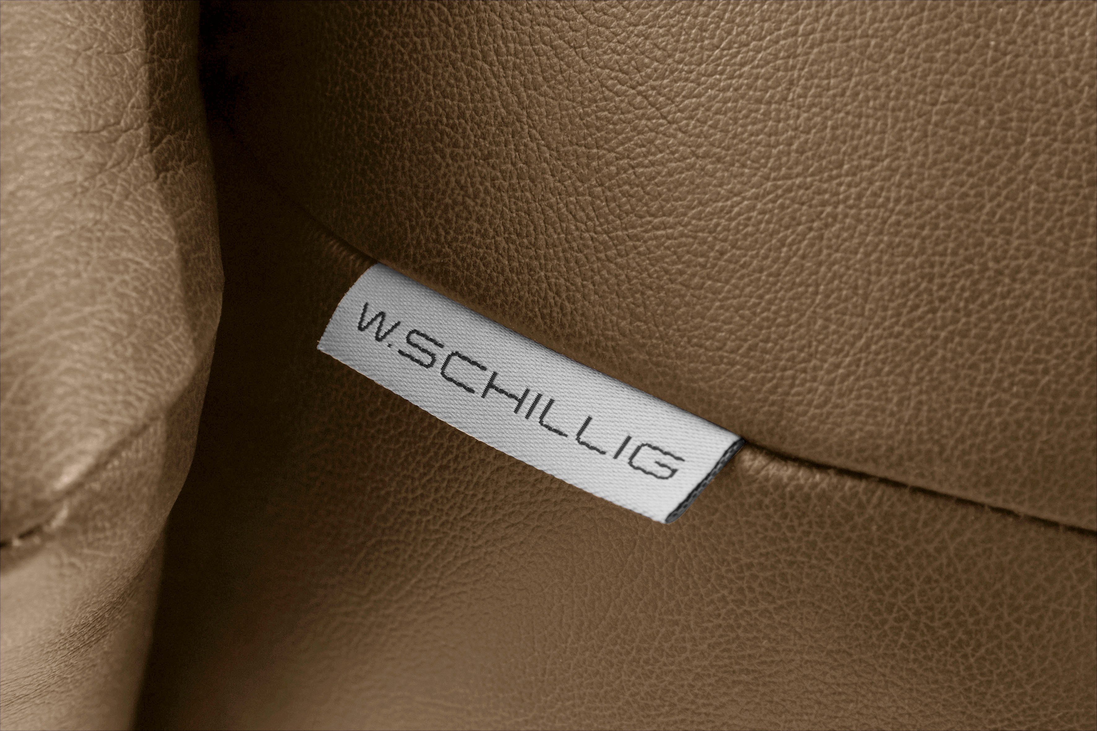 W.SCHILLIG 2,5-Sitzer sherry, Kopfstützenverstellung, Metallfüße glänzend, cm 214 Chrom in Breite