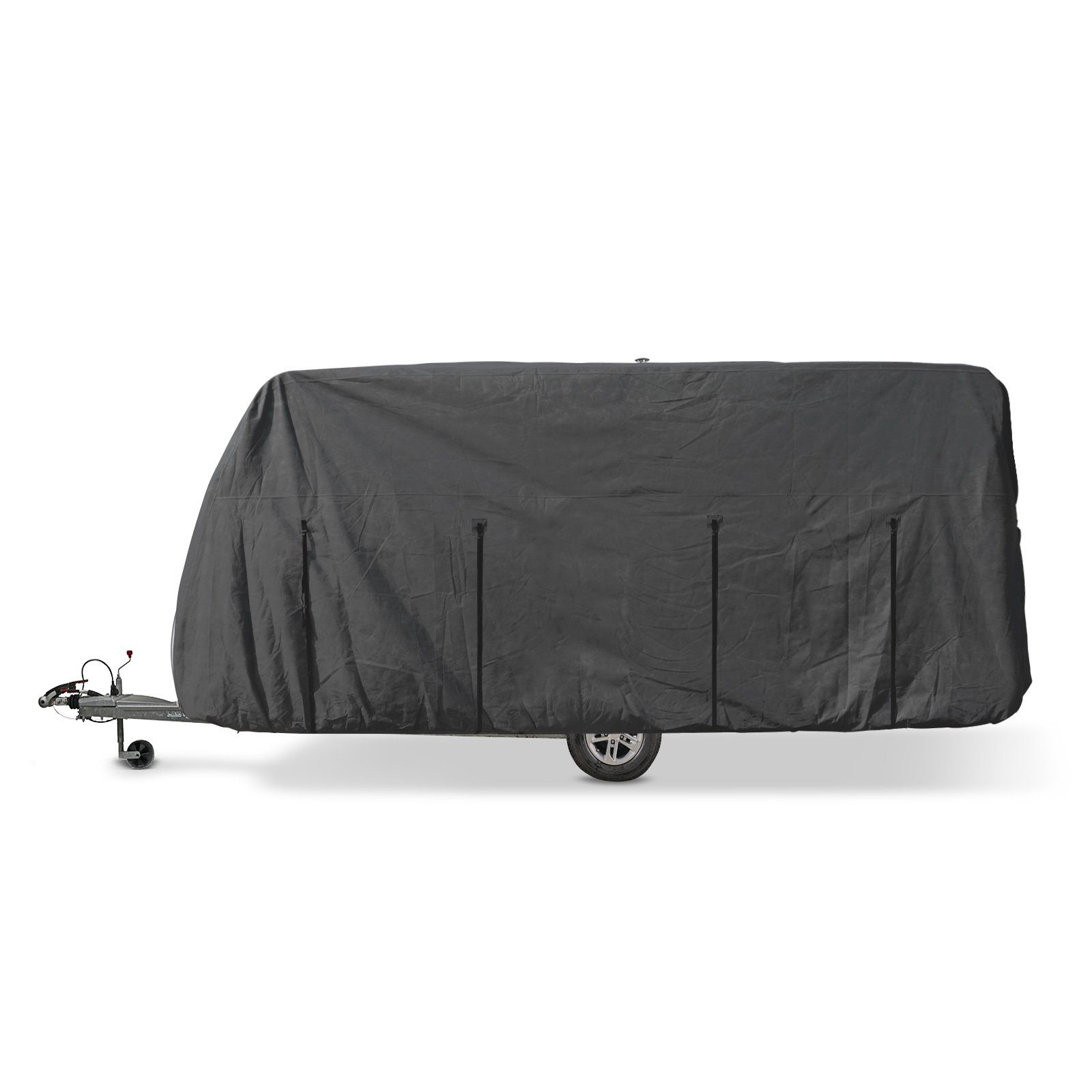 deiwo Wohnwagenschutzhülle Premium Wohnwagen Schutzhülle 366-427 cm (S) Abdeckplane Schutzplane (Packung)