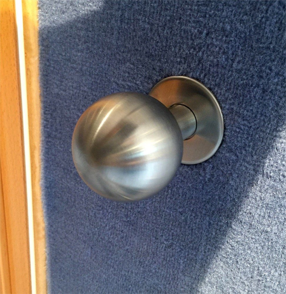 Antikas Türbeschlag Knauf für Haustüren-Knauf feststehend, PZ, Nickel matt