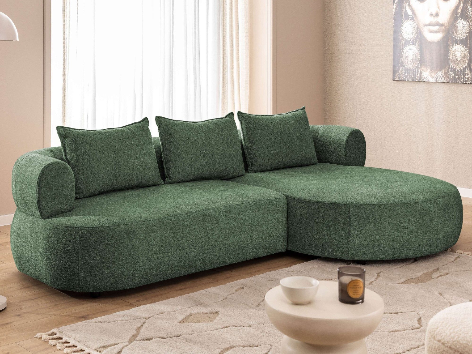 Home affaire Ecksofa LUSSAC L-Form Design-Sofa mit Zierkissen, Maße B/T/H: 257/159/78 cm, hoher Sitzkomfort und modernes Design, Sofa ohne Bettfunktion