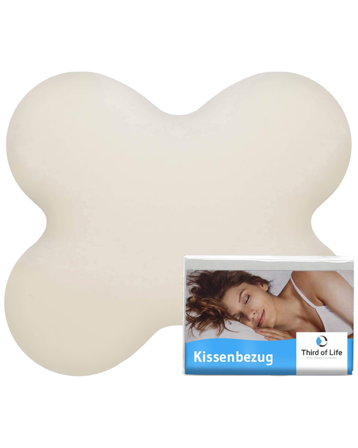 Third of Life Seitenschläferkissenbezug ACAMAR Baumwoll-Kissenbezug Einzelpack