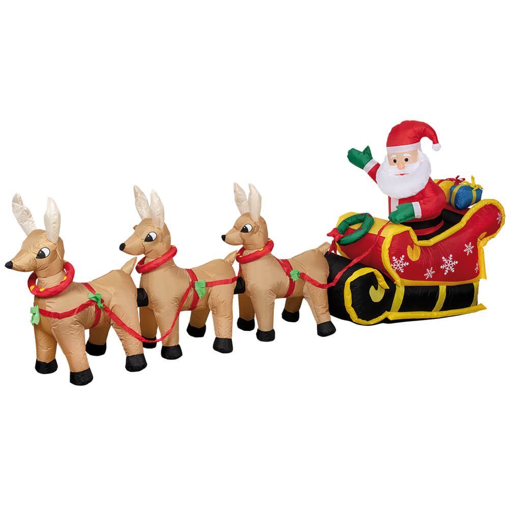 Block Jonglieren Kellnerin weihnachtsmann mit schlitten deko außen