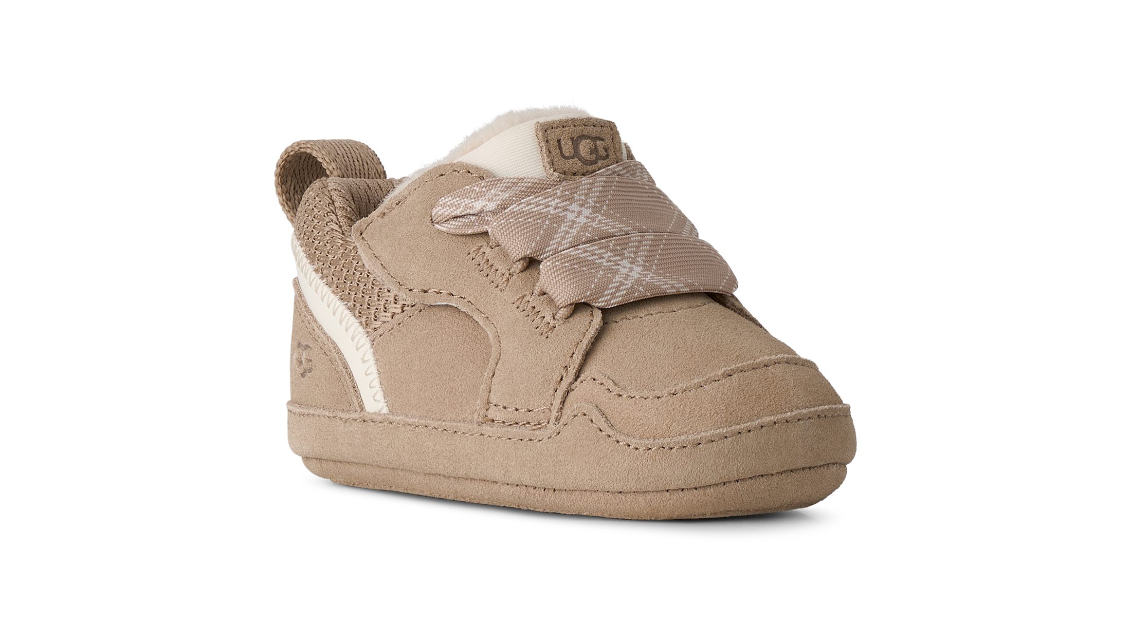UGG I BABY LOWMEL Krabbelschuh Schnürschuh, Klettschuh mit UGG-Logo auf der Lasche