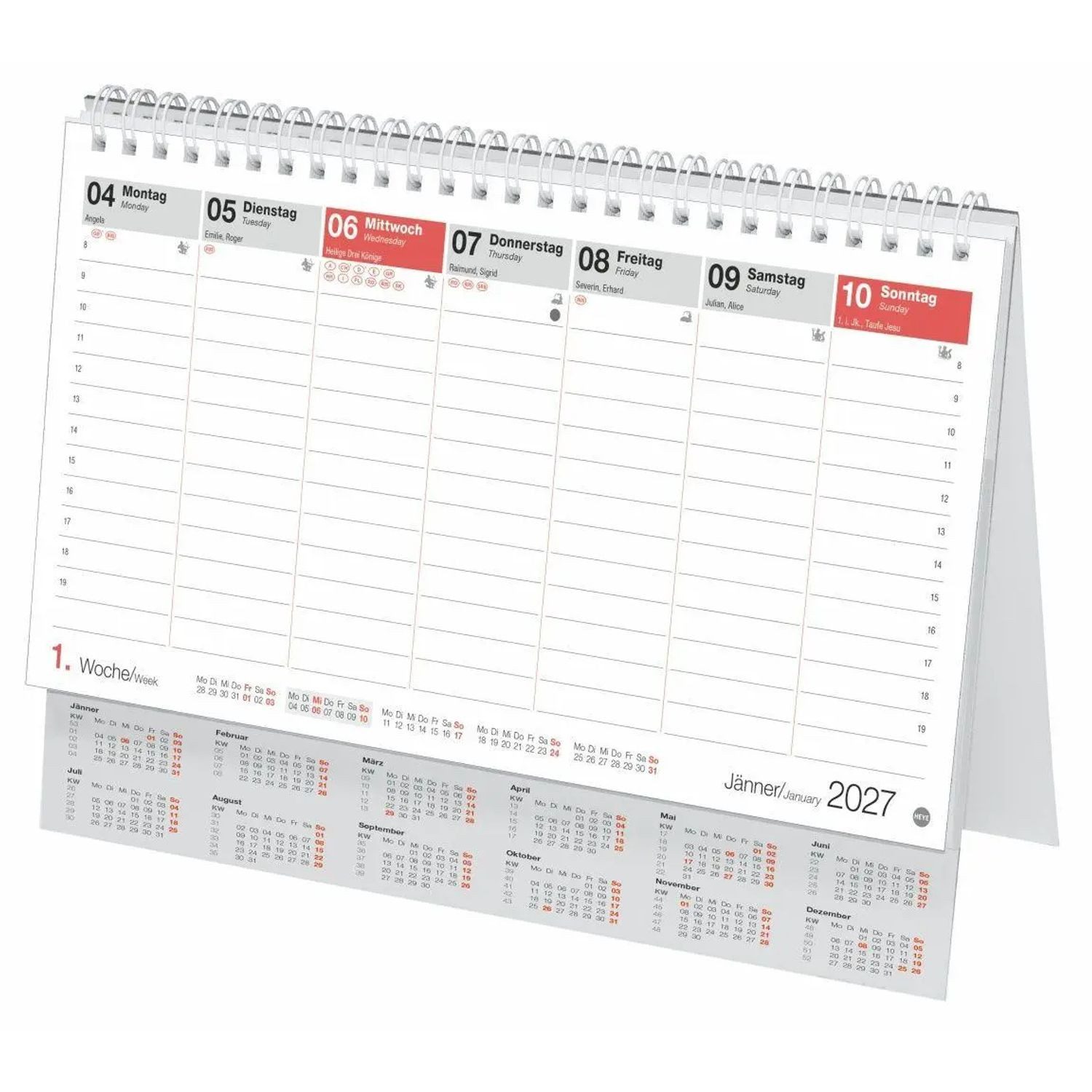 HEYE Schreibtischkalender Schreibtischkalender Österreich groß 2027