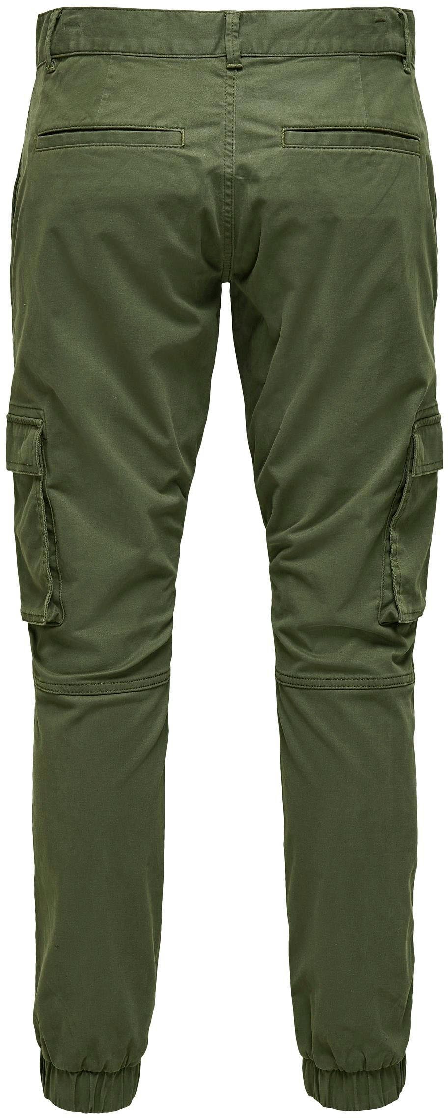 ONLY & SONS Cargohose olivgrün CAM CUFF CARGO STAGE