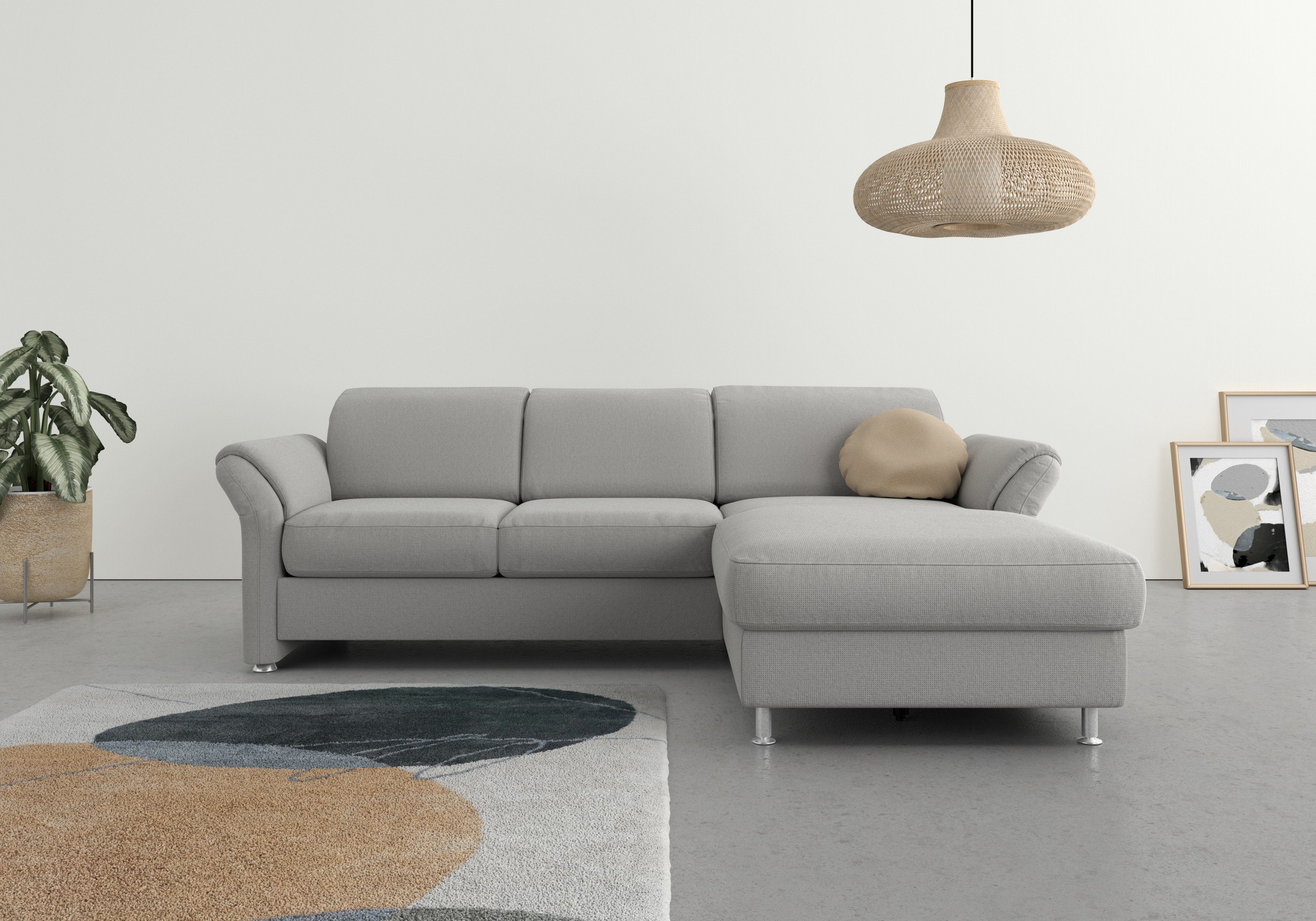 sit&more Ecksofa Bettkasten Apulia, wahlweise Bettfunktion, Armteilverstellung und und Kopf