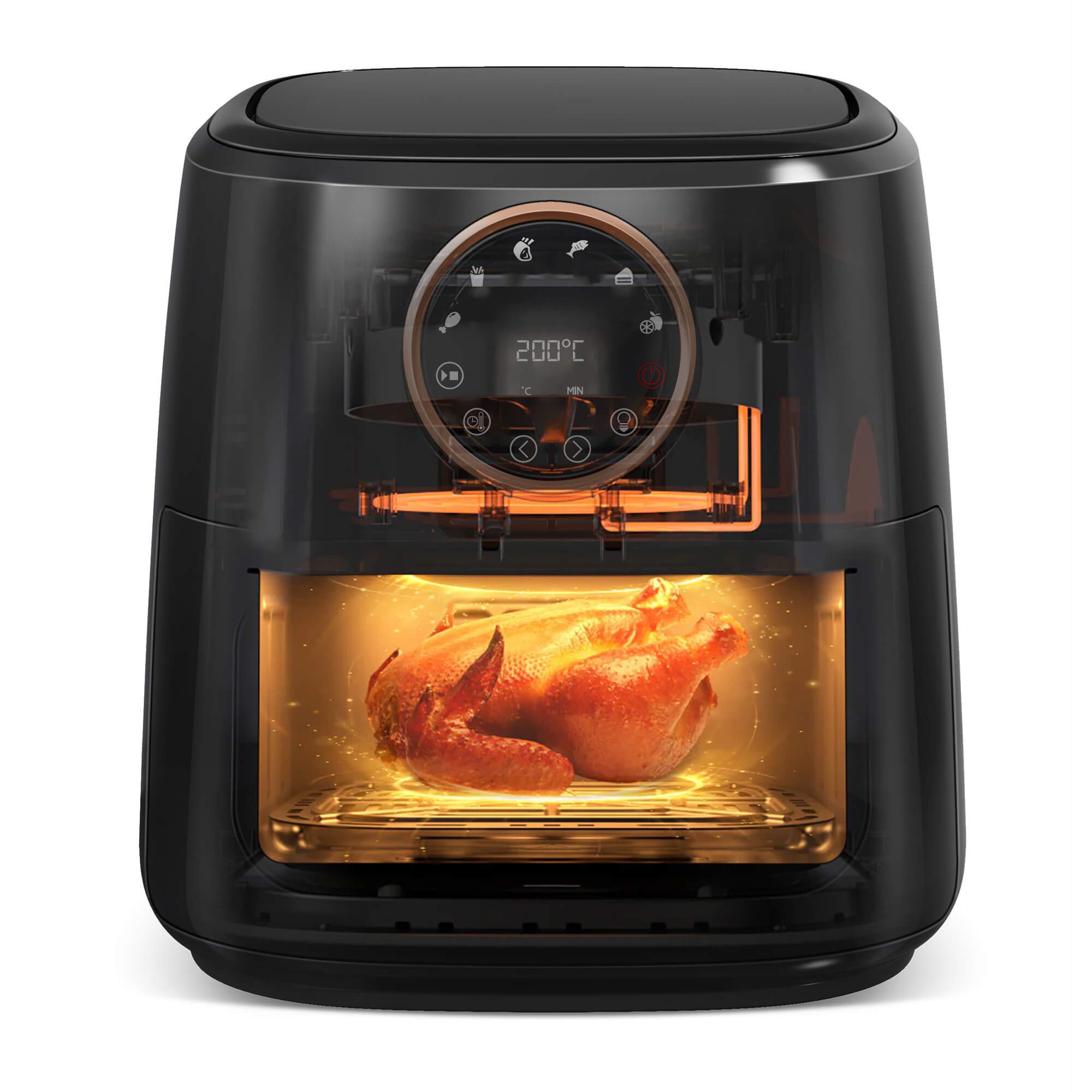 TurboTronic by Z-Line Heißluftfritteuse XL 7,2 Liter 1750W digitale XL Heißluftfritteuse Airfryer Power, 1750 W, bis 200 Grad Digital Fritteuse Fettfrei 1600W 1-60 Min.