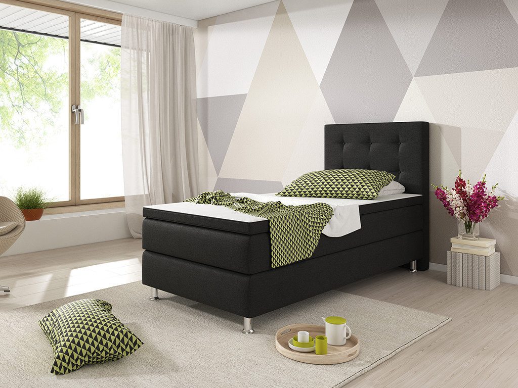 inter Boxspringbett Köln 90x200cm mit inkl. Topper und Matratzen (Bett, Kom günstig online kaufen