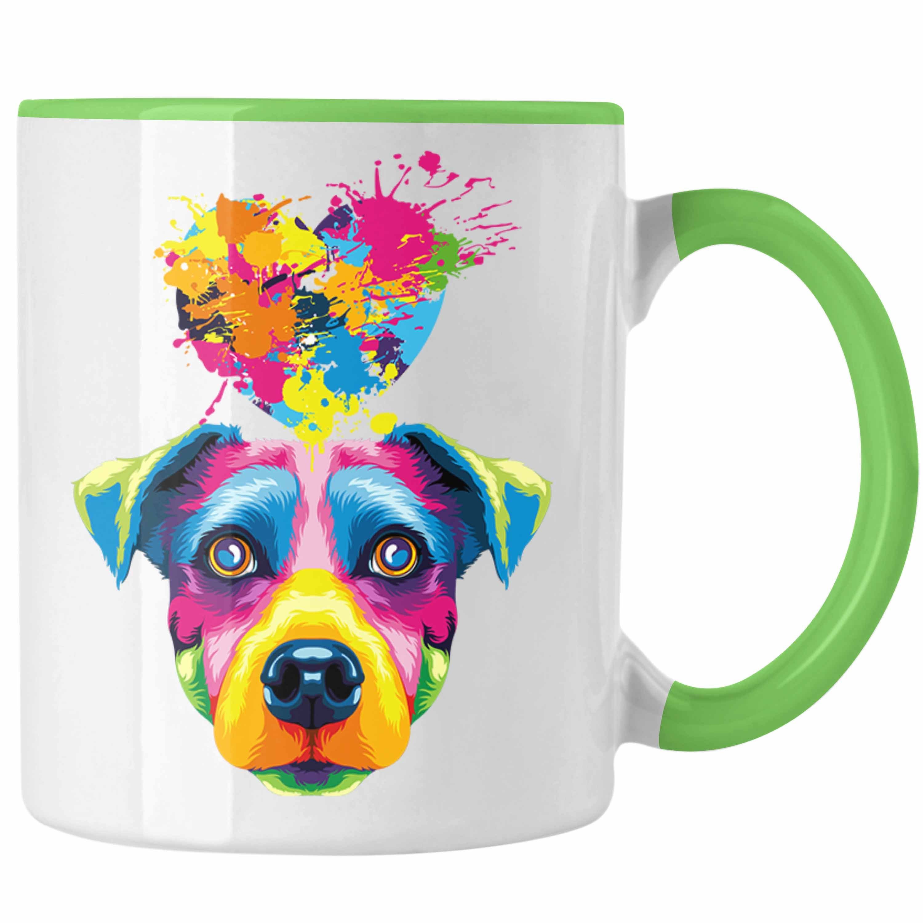 Trendation Tasse Jack Russell Herz Farbe Besitzer Tasse Geschenk Lustiger Spruch Gesche Grün