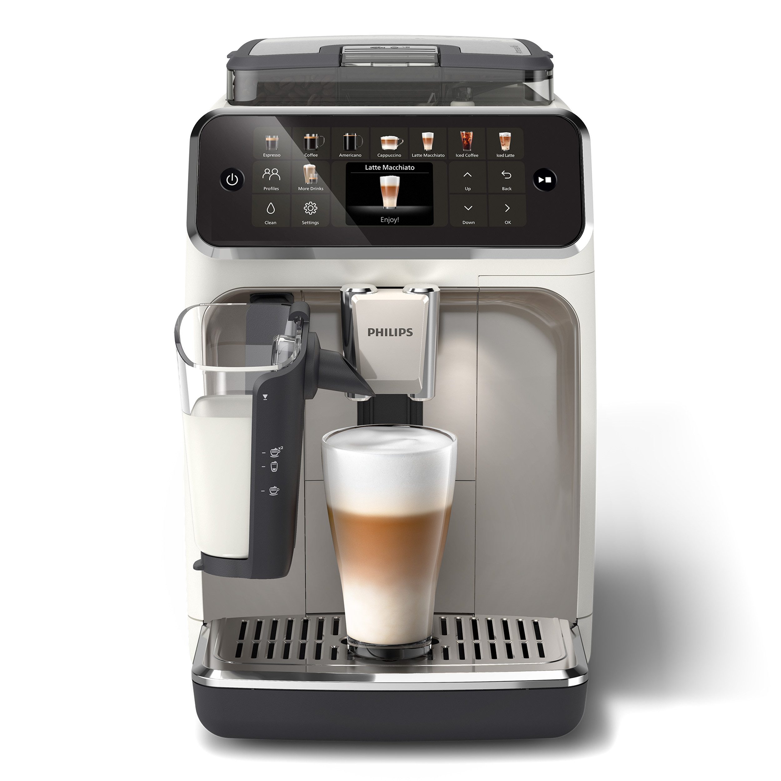 Philips Kaffeevollautomat EP5543/90 5500 Series, 20 Kaffeespezialitäten (heiß oder eisgekühlt), LatteGo-Milchsystem, SilentBrew Technologie