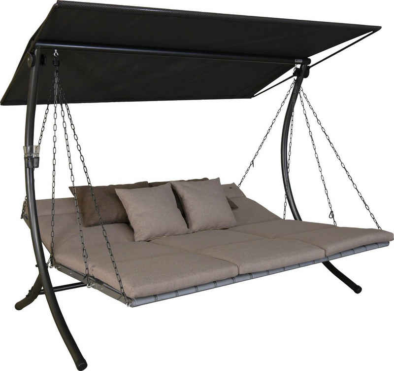 Angerer Freizeitmöbel Hollywoodschaukel »Luxus Smart sand«, 3-Sitzer, Bettfunktion, BxTxH: 210x145x160 cm