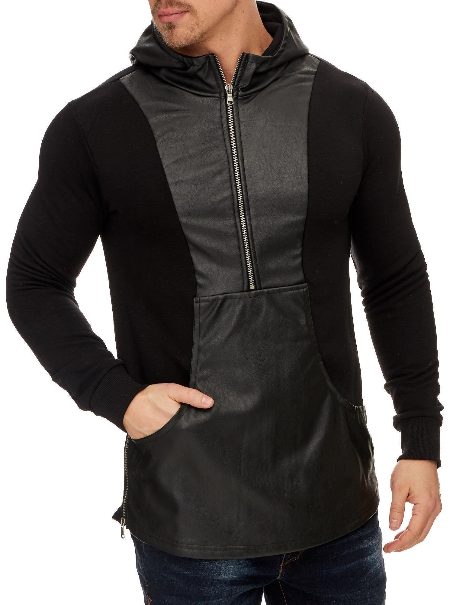 Tazzio Sweatshirt Oversize modisches Kapuzensweatshirt schwarz-1216