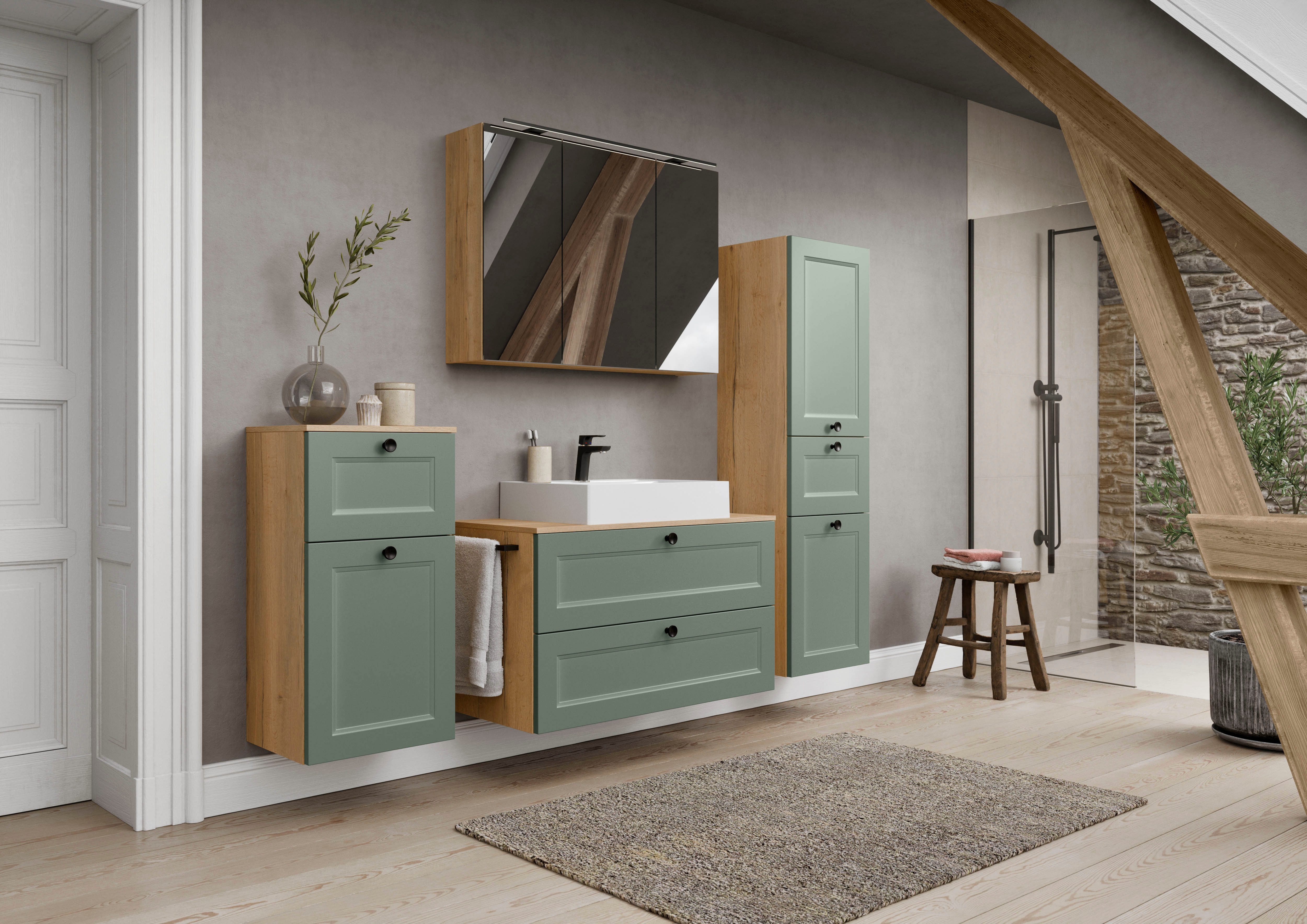 nobilia® Badmöbel-Set Cascada, vormontiert, mit Soft-Close
