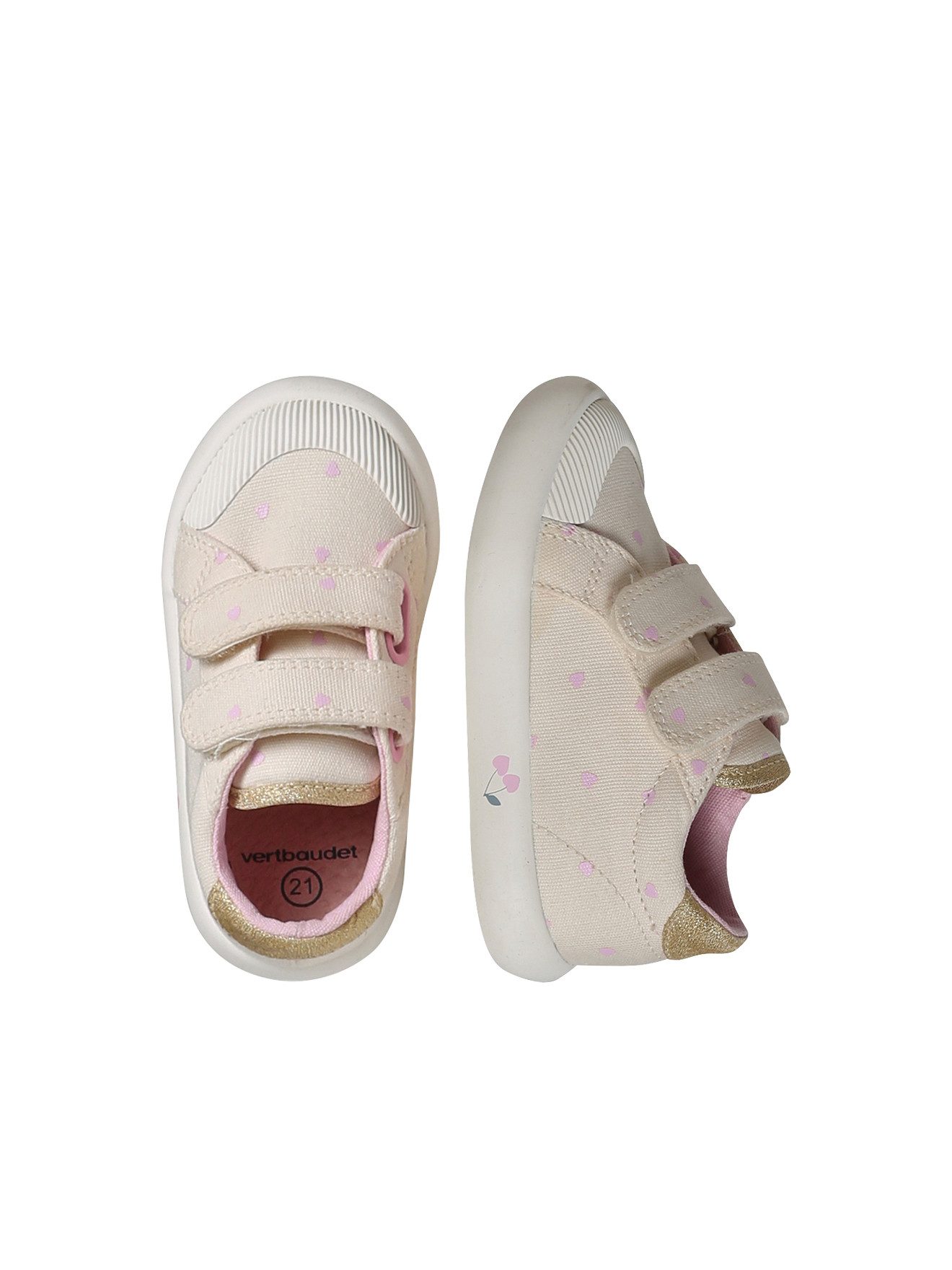 vertbaudet Mädchen Baby Stoffschuhe, Klett Babystiefel