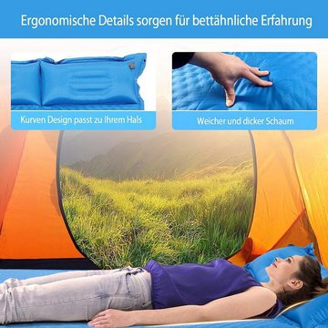 KOMFOTTEU Isomatte Schlafmatte Selbstaufblasend, Campingmatte für 2 Personen, mit Kissen, 186 x130 cm