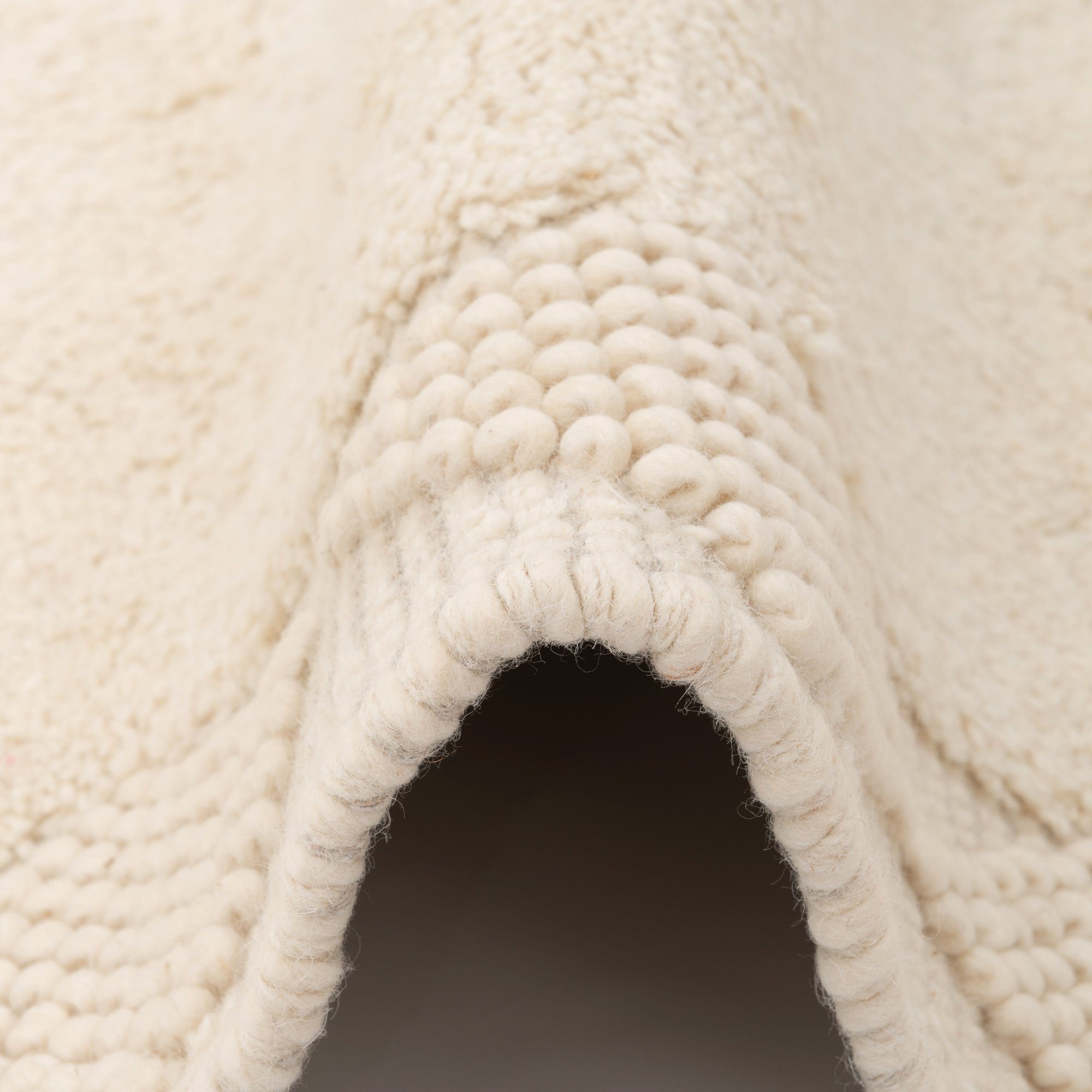 Pergamon Läufer Natur Teppich Läufer Shaggy Wolle Linea Bordüre, Rechteckig, Höhe: 15 mm
