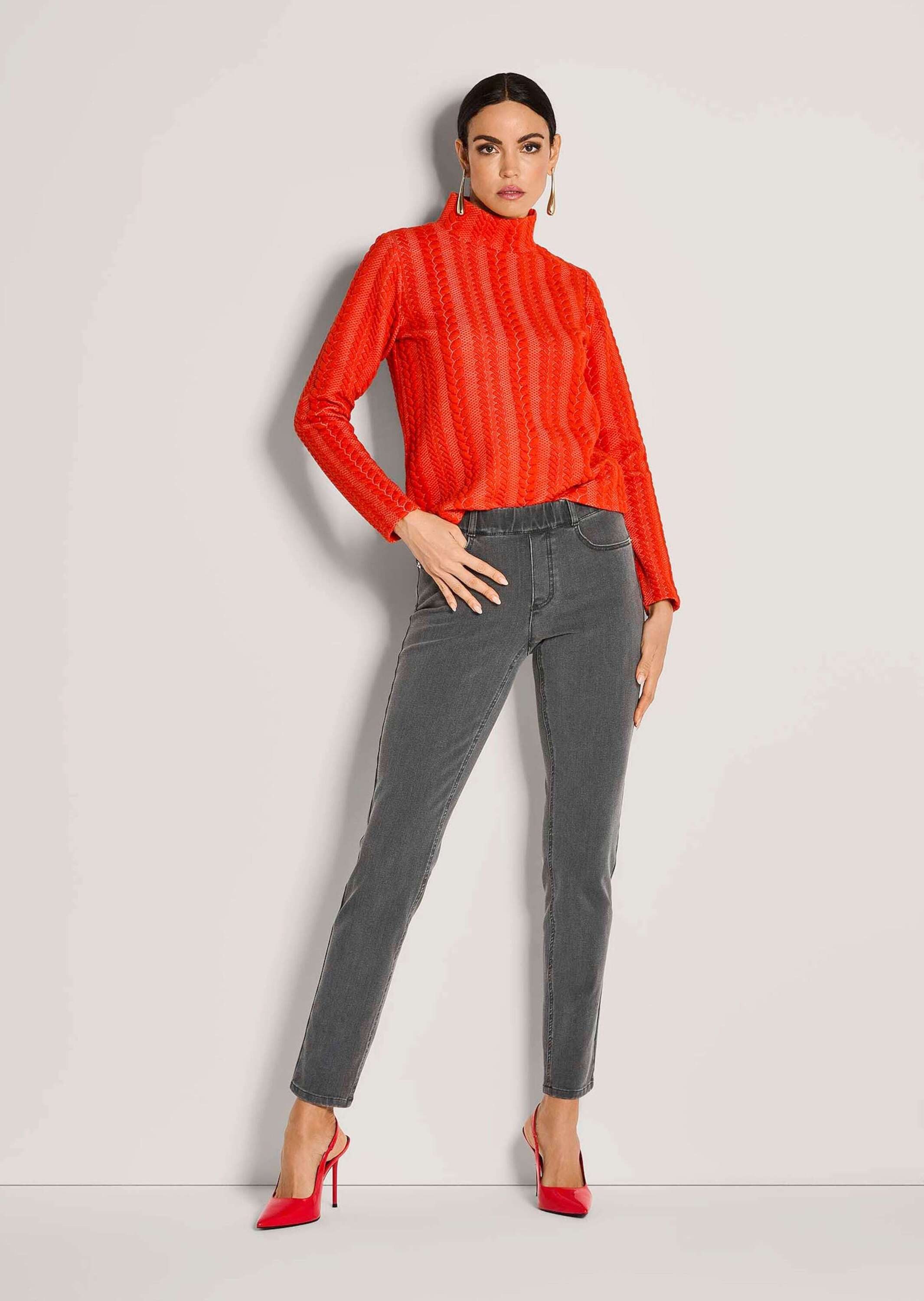 Gerade Jeans Denim-Leggings mit Schlupfbund