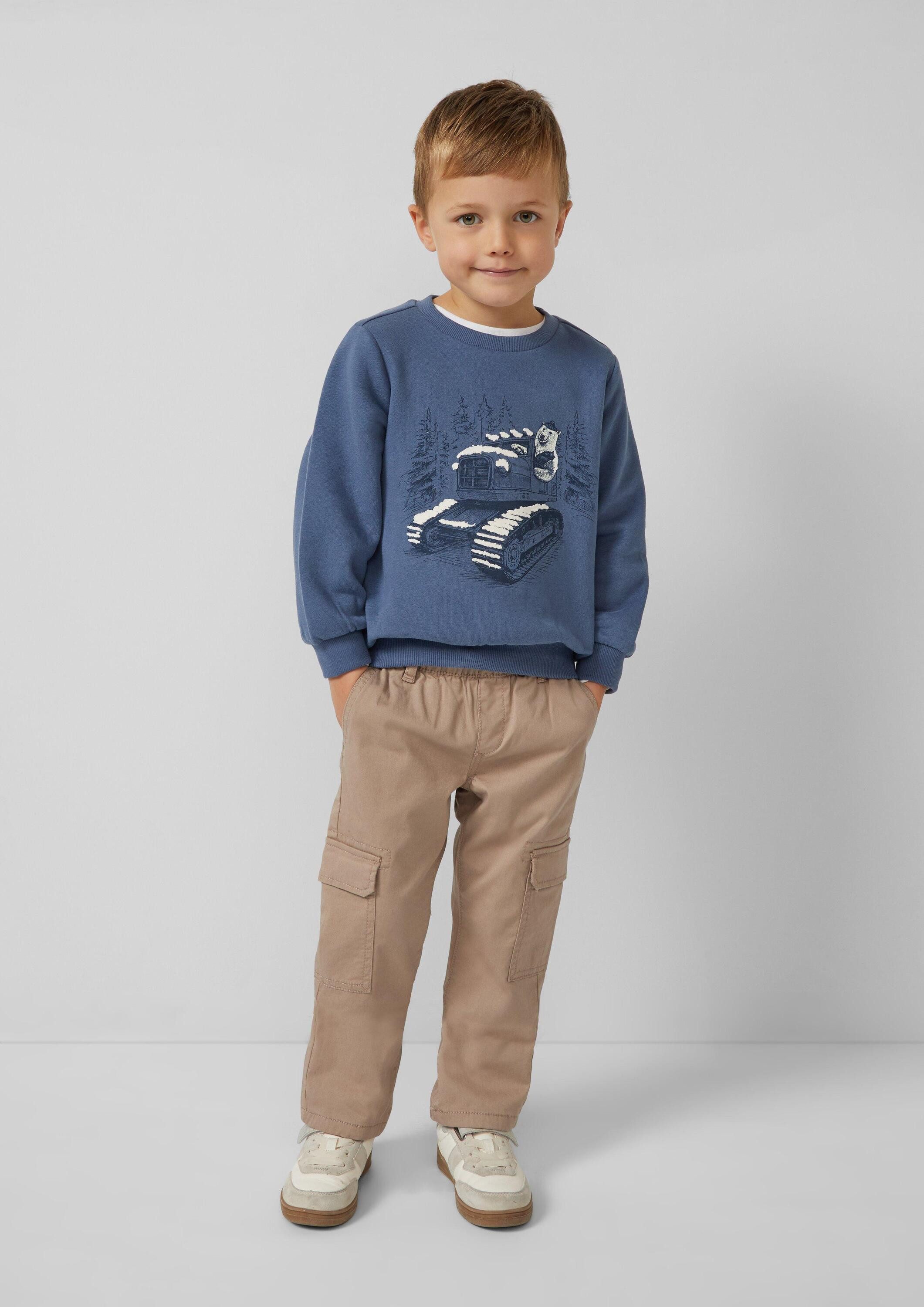s.Oliver Sweatshirt Sweatshirt Sweatshirt mit Frontprint und kuscheliger Innenseite – Bild 3 von 4