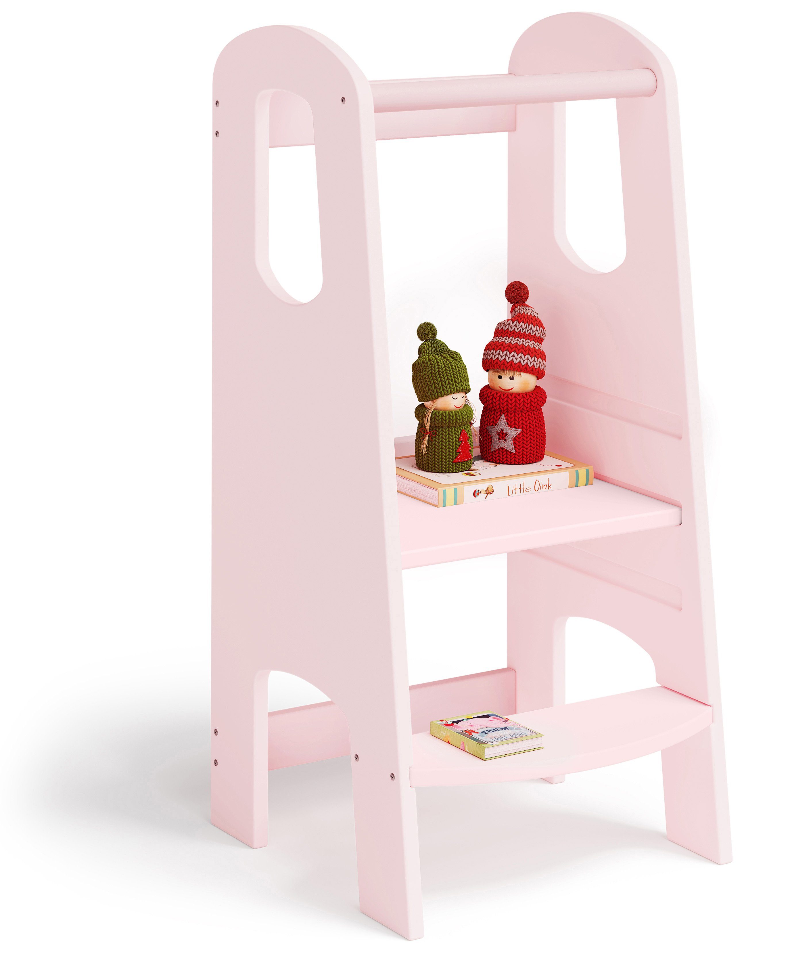 Bellabino Stehhilfe 3-fach höhenverstellbar, Sperrholz, Birke rosa Lernturm Luni, aus