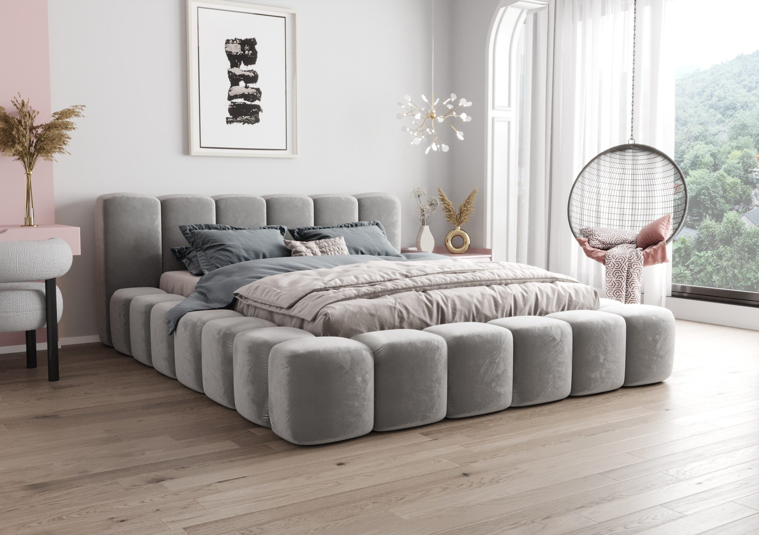 B&B Home Polsterbett Stauraumbett Schlafbett Bett Vero 180 cm 200 cm (mit Bettkasten, Lattenrost)