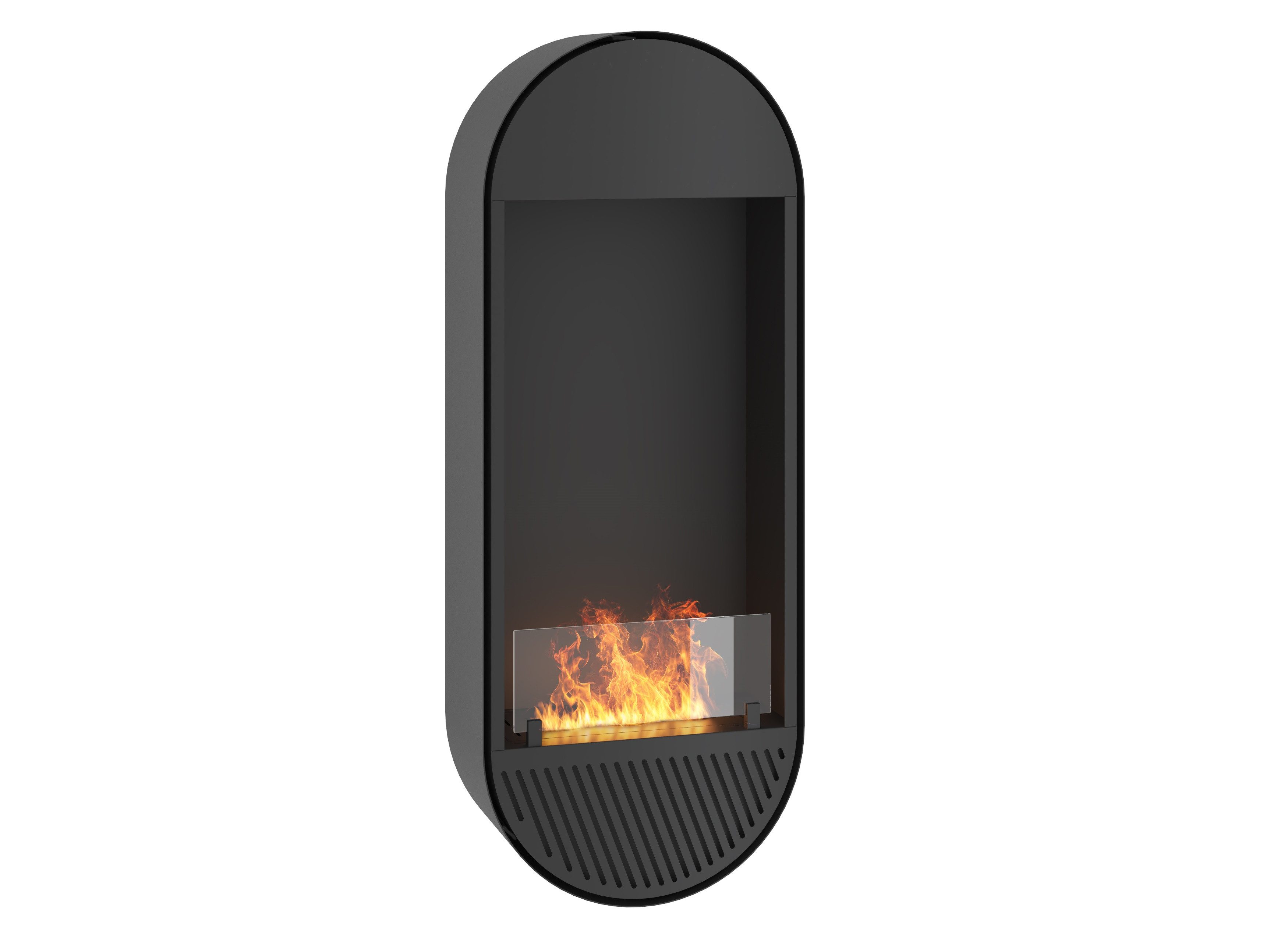 Infire Echtfeuer-Dekokamin Incyrcle Slim Vertical Ethanolkamin, TÜV zertifiziert, bis 2 KW Heizleistung
