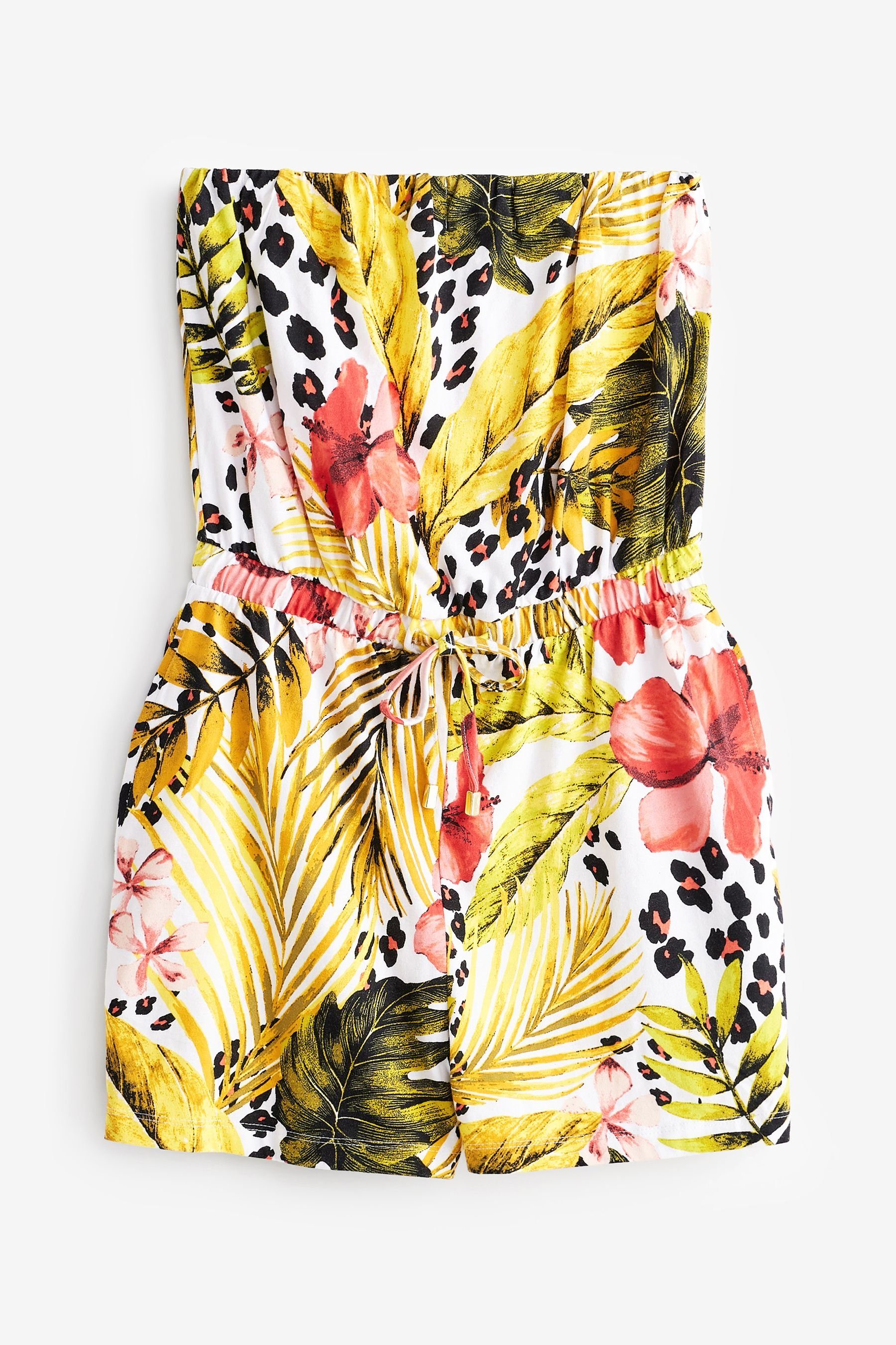 Next Jumpsuit Overall mit Schlauchtop (1-tlg) White Hawaiian Print