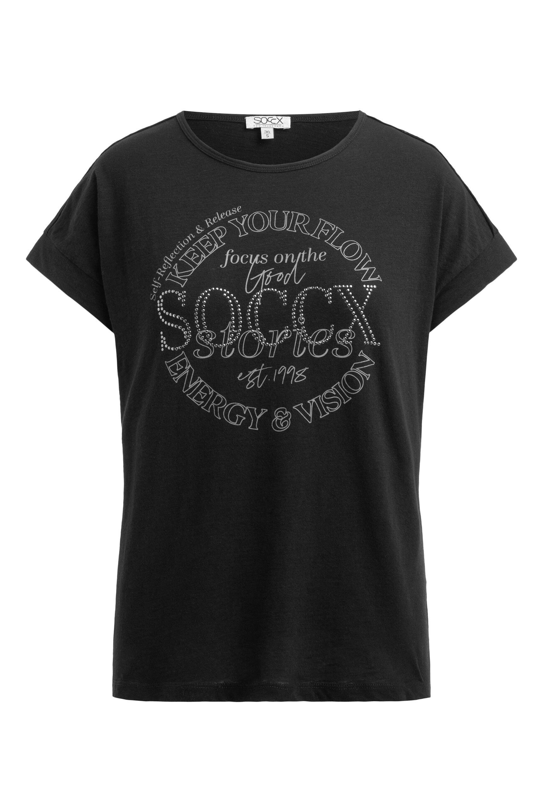 SOCCX Rundhalsshirt mit überschnittenen Schultern günstig online kaufen