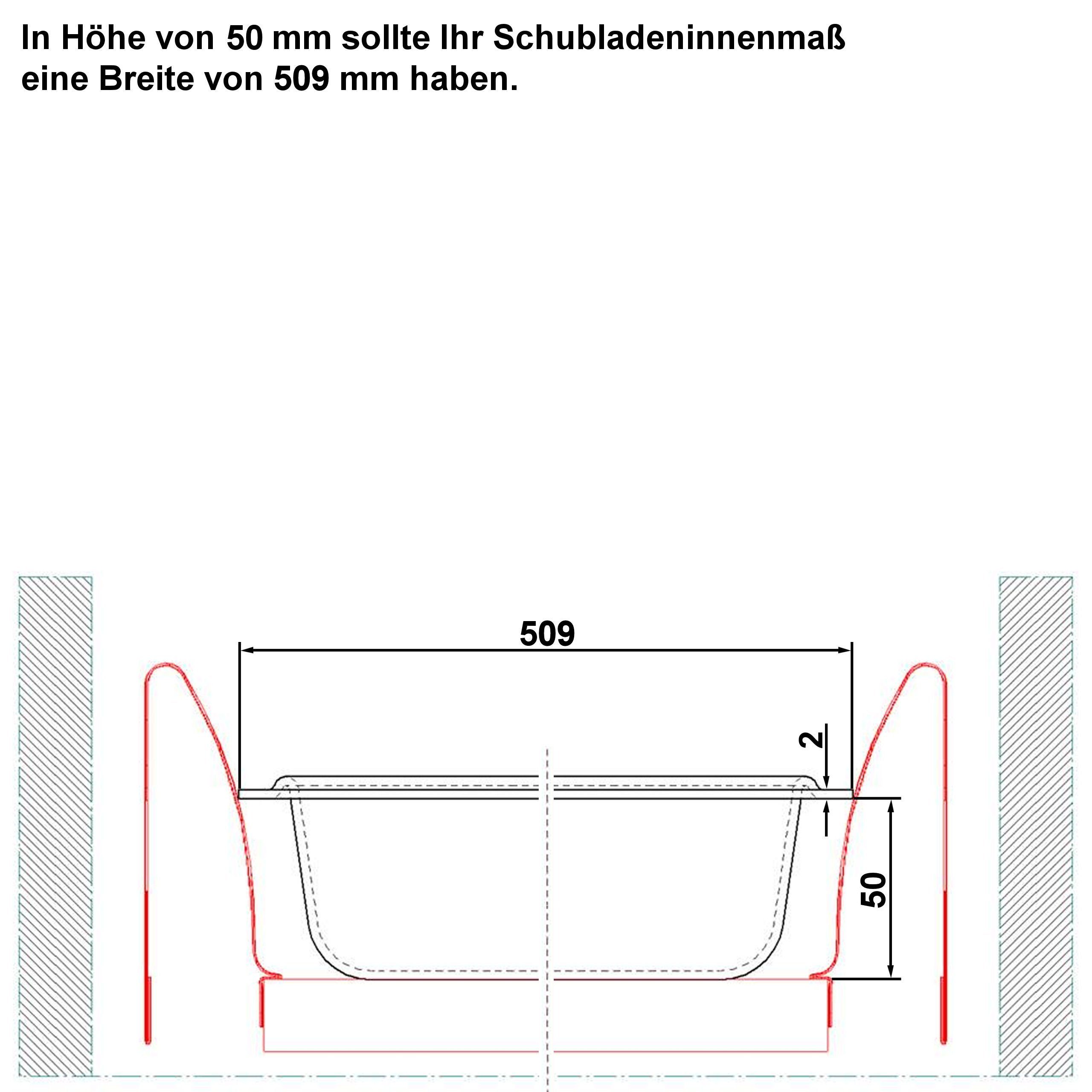 SO-TECH® Besteckeinsatz ORGA-BOX® II Besteckeinsatz Maxi silbergrau für Nobilia 60er (1 St), (462 x 509 mm), BITTE MESSEN SIE IHR SCHUBLADENINNENMASS