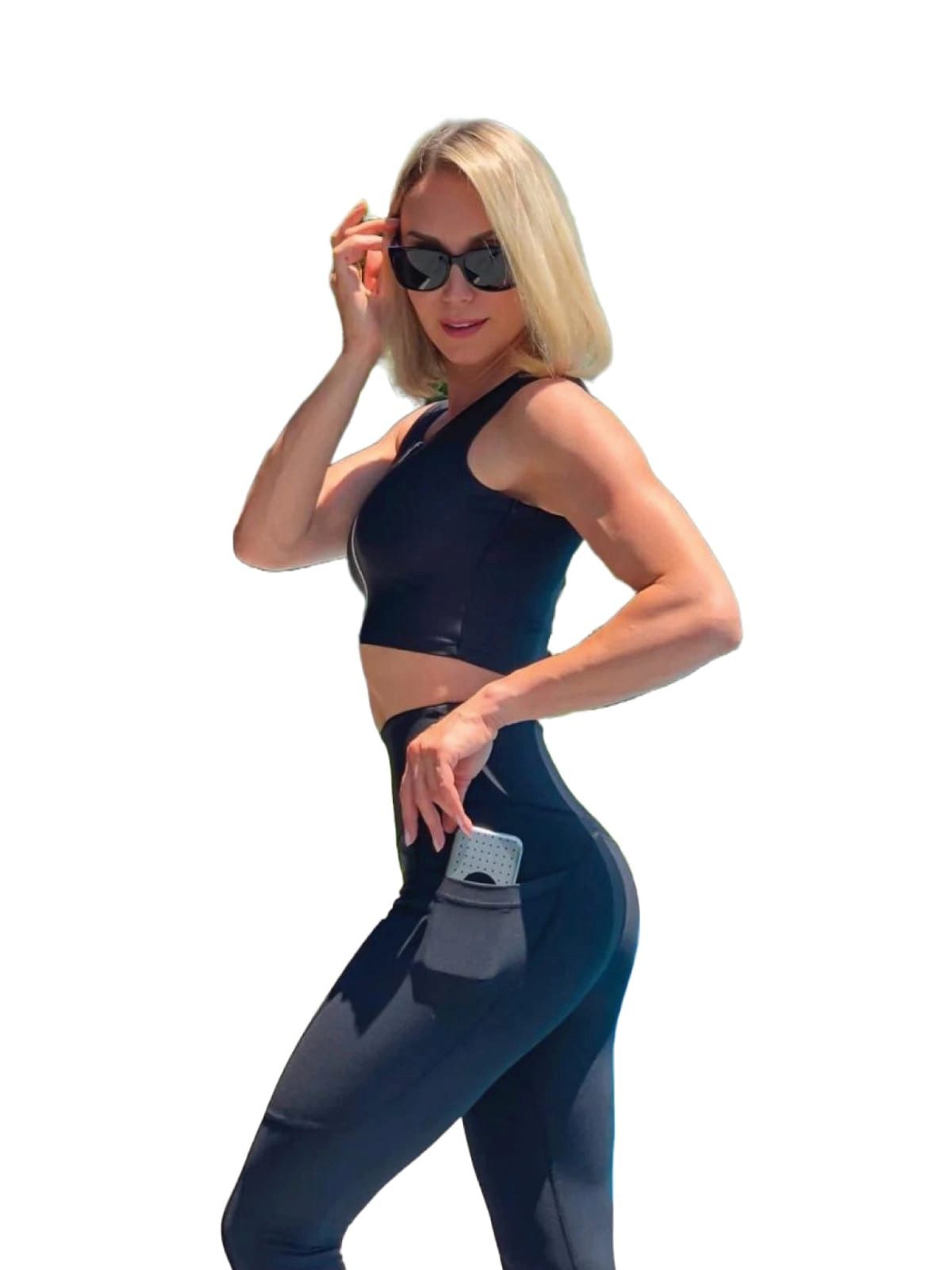 Lismina Leggings Pocket Extra High Waist Leggings mit Taschen Atmungsaktiv, Elastischer Bund
