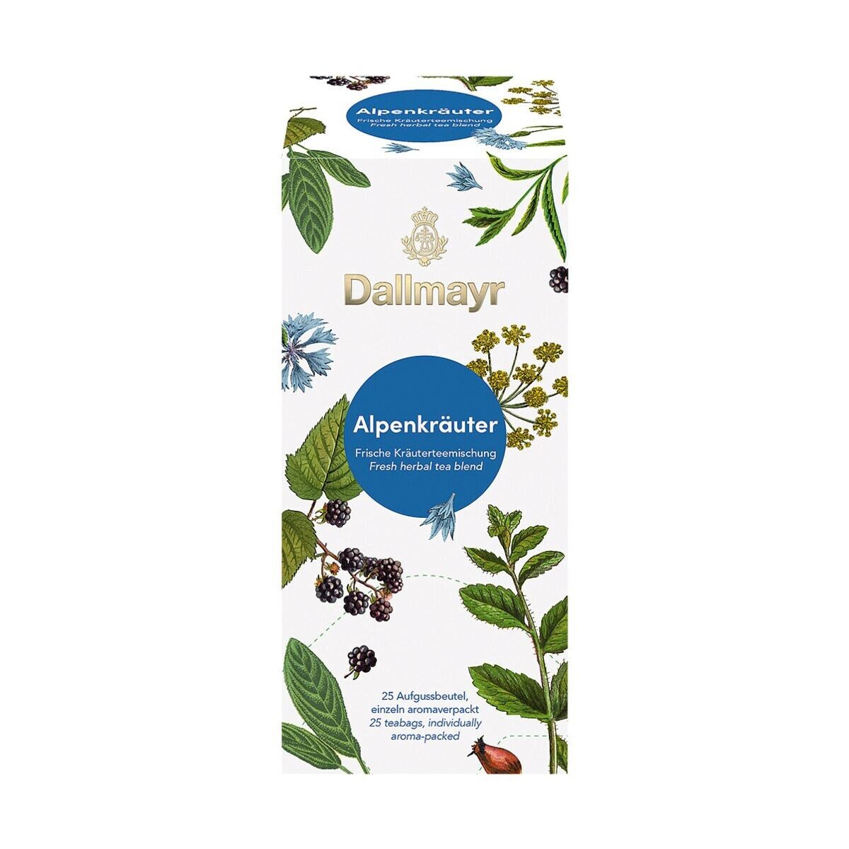 DALLMAYR Tee Alpenkräuter, 25 Aufgussbeutel, Kräuterteemischung