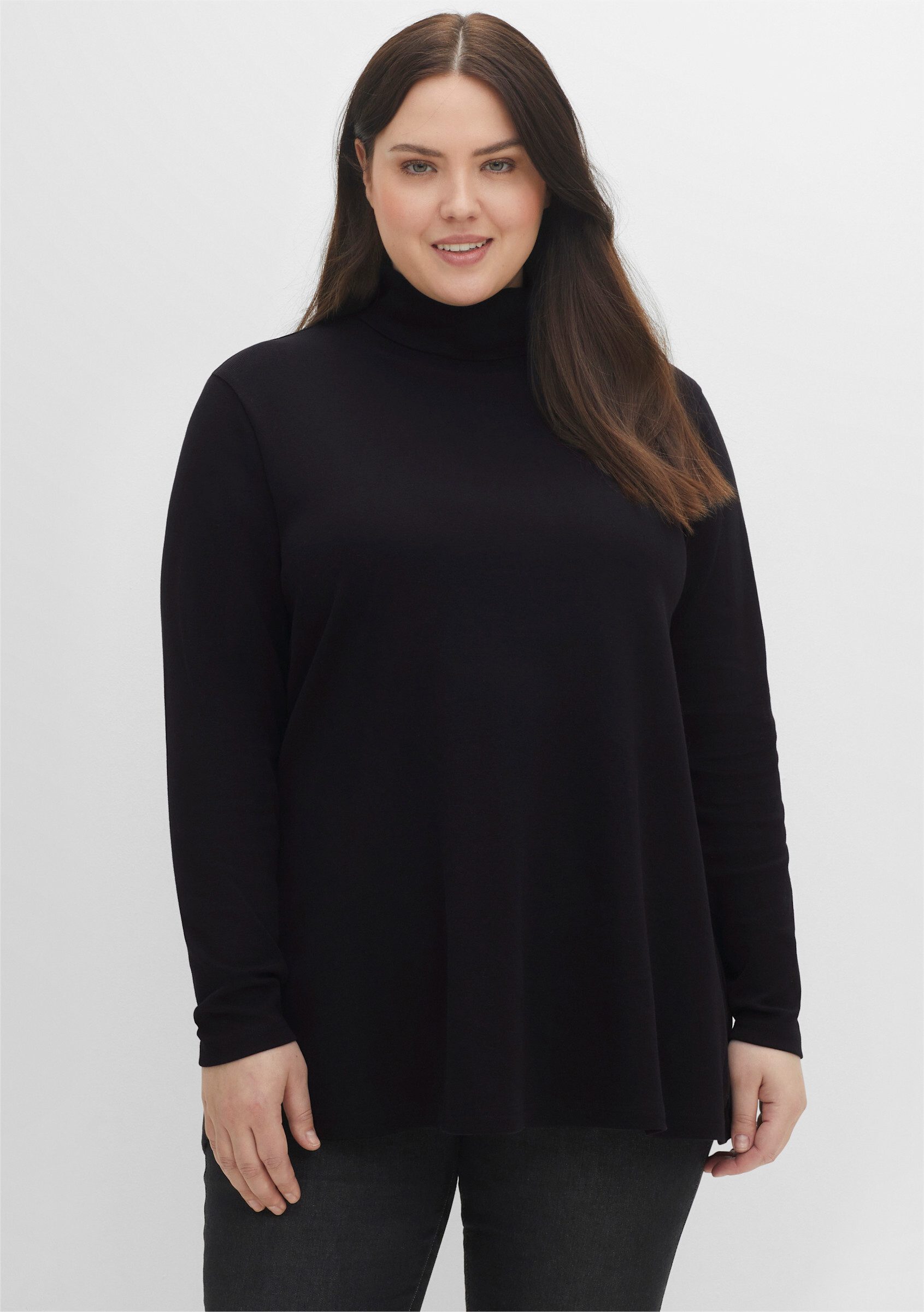 Sheego T-Shirt Rollkragenshirt günstig online kaufen