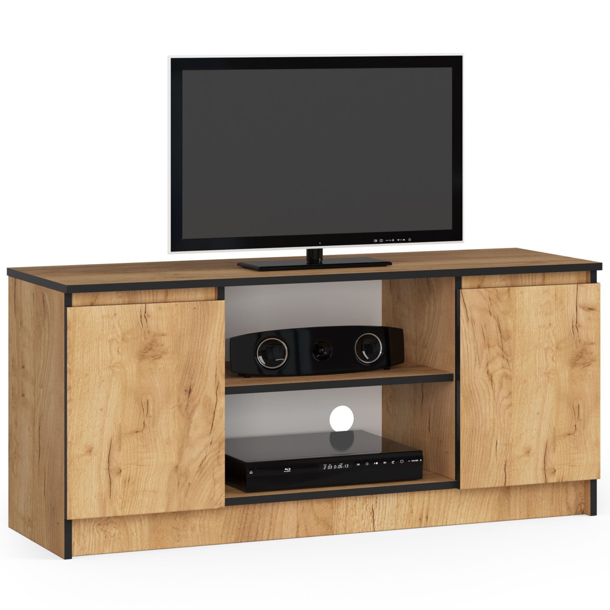 Raumhirsch Furniture Lowboard, TV-Schrank - Elegantes Design für Ihr Wohnzimmer - Fernsehtisch, 120 cm für TV bis 65", 2 Türen, 2 Böden, bis 75 kg, kratzfest