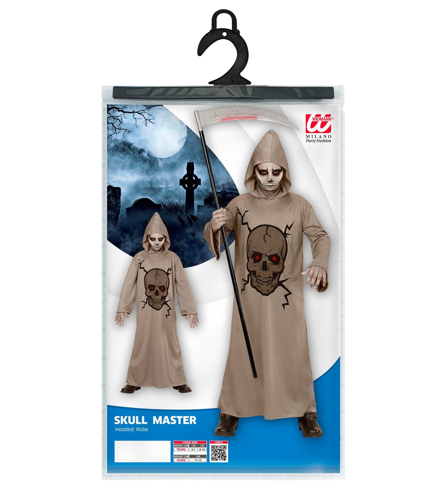 Widmann S.r.l. Hexen-Kostüm Totenkopf Sensenmann 'Skull Master' für Kinder, G