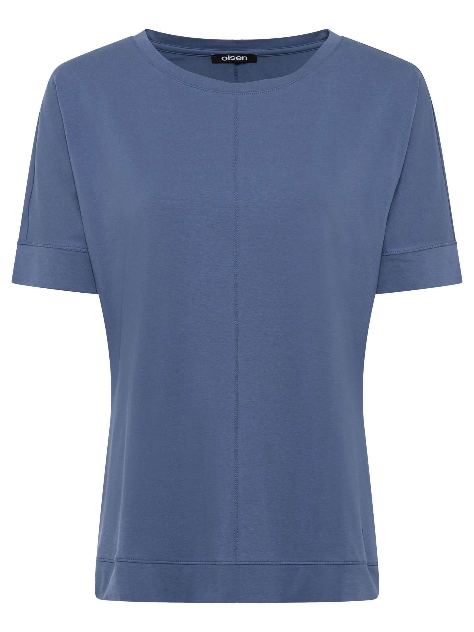 Olsen Rundhalsshirt mit weitem Schnitt Blue Ibiza