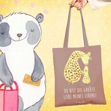 Mr. & Mrs. Panda Tragetasche Giraffe Kind - Braun Pastell - Geschenk, Mutter, Lieblingsmensch, Beu (1-tlg), Modisches Design