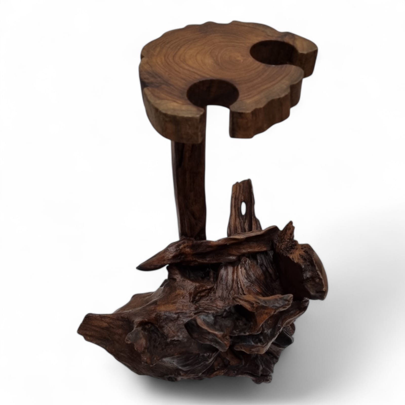 Kinaree Weinflaschenhalter Teak Wurzelholz Flaschenständer, Teak günstig online kaufen