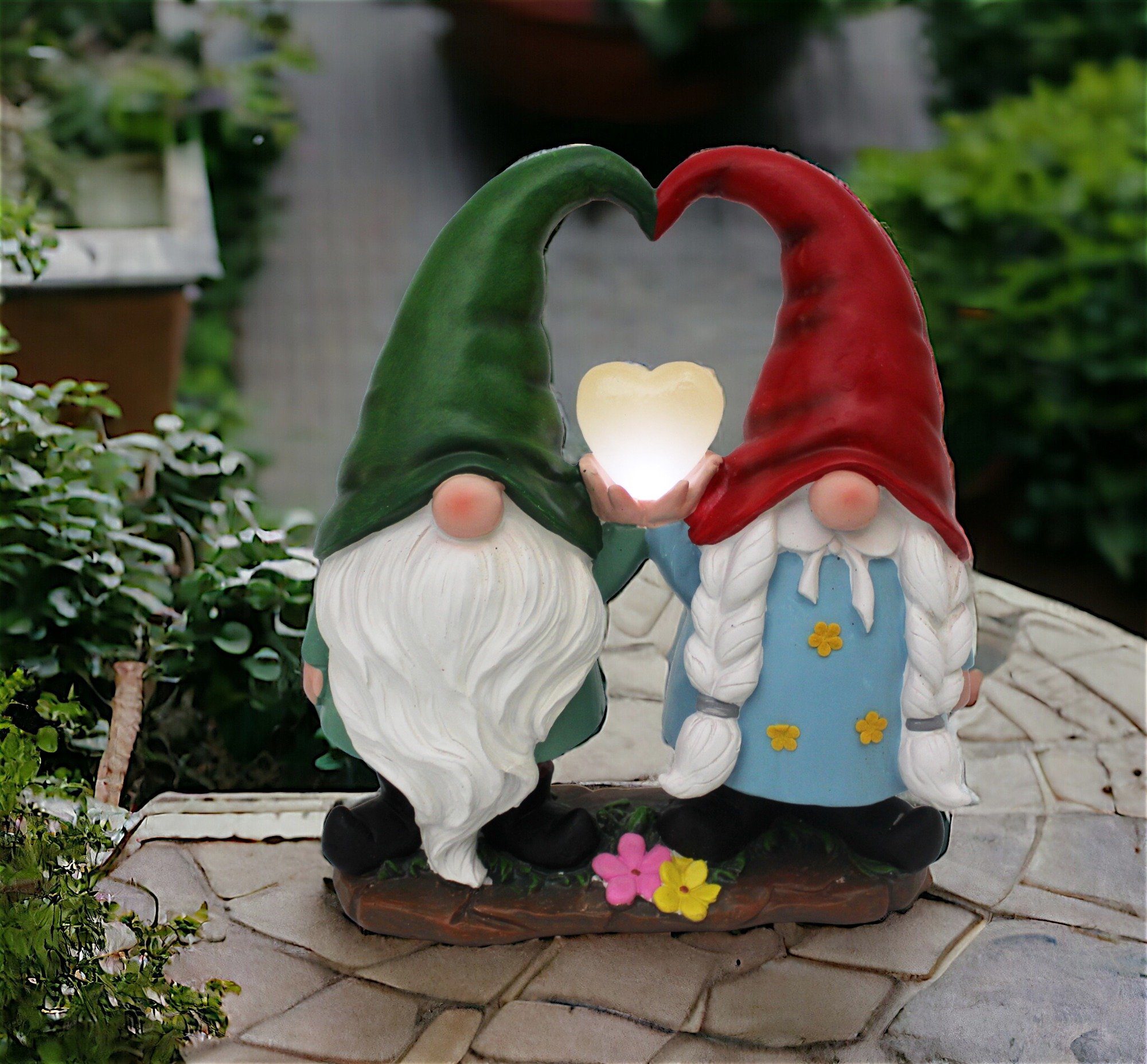 Arnusa Gartenzwerg Gartenwichtel Pärchen mit beleuchteten günstig online kaufen