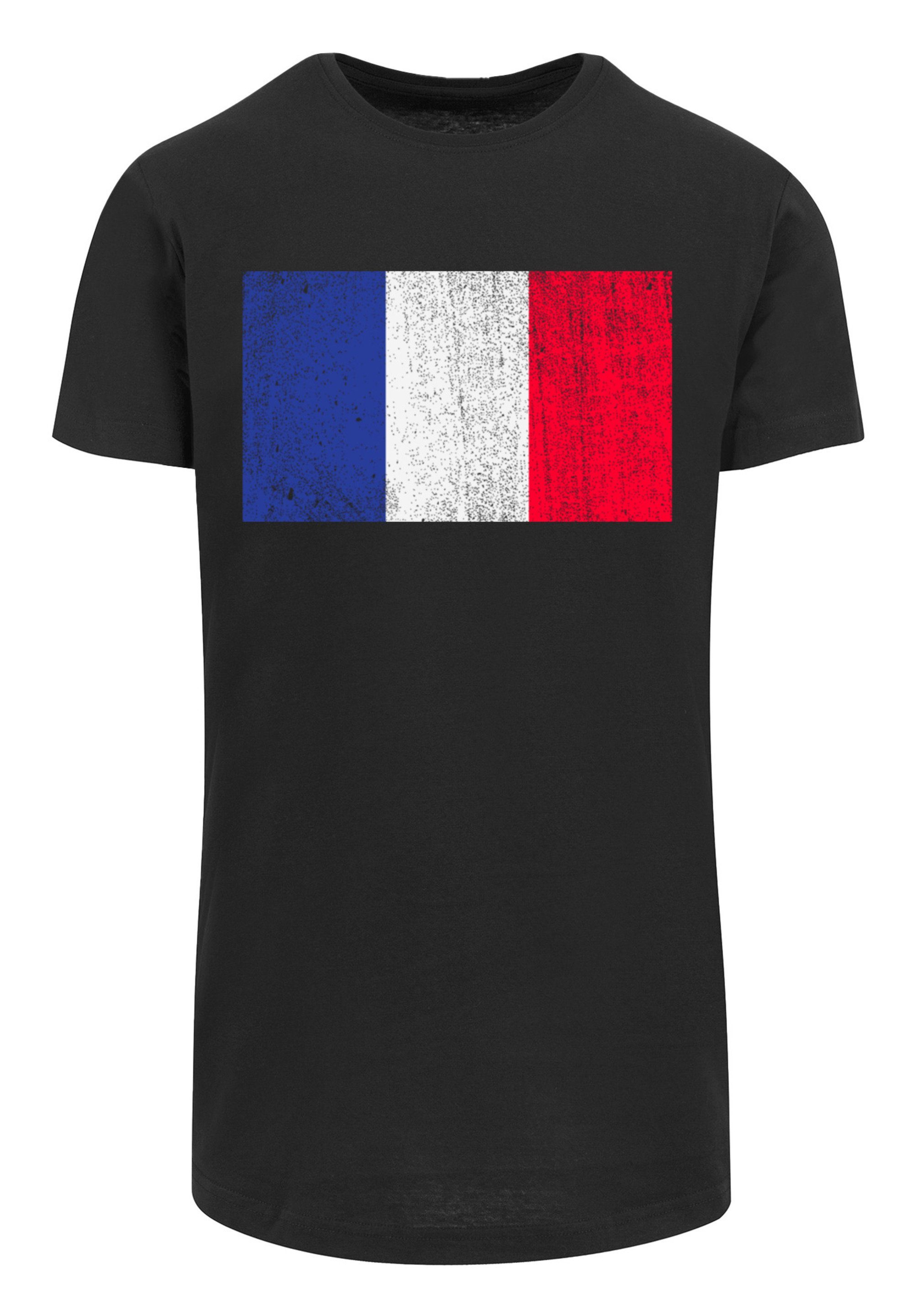 F4NT4STIC T-Shirt schwarz Print Flagge Frankreich France distressed