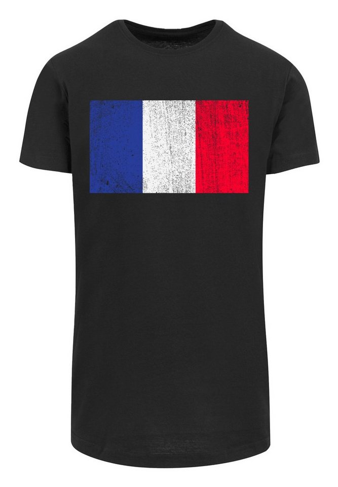 F4NT4STIC T-Shirt France Frankreich Flagge distressed Print, Das Model ist  180 cm groß und trägt Größe M