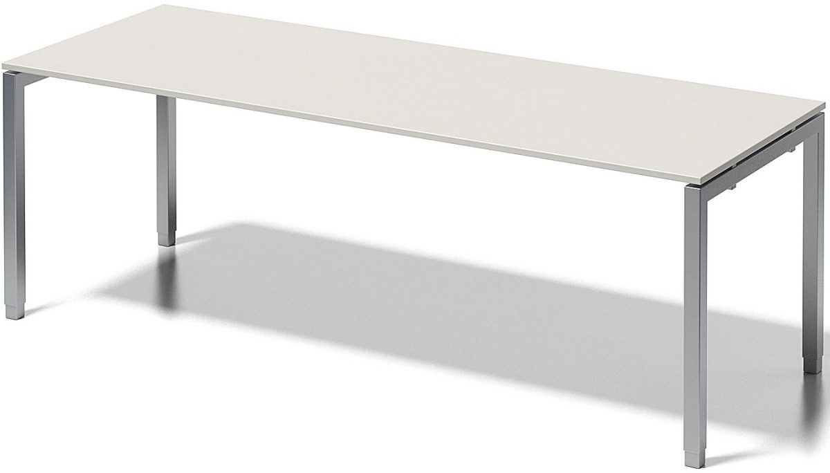 Bisley Schreibtisch Schreibtisch Cito BxTxH 220x80x65-85cm grauweiß Gestell silber
