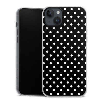 DeinDesign Handyhülle Punkte Retro Polka Dots Polka Dots - schwarz und weiß, Apple iPhone 14 Plus Slim Case Silikon Hülle Ultra Dünn Schutzhülle