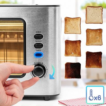 Duronic Toaster, TB10 Toaster mit Glasfenster, Für 2 Scheiben, Sandwichtoast