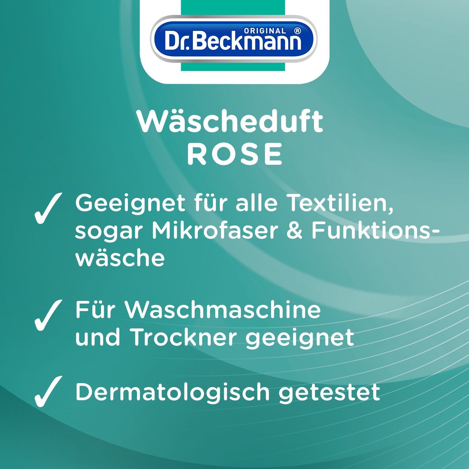 langanhaltenden frischen Duft, Weichspüler und Beckmann Dr. (1-St) Rose, 250 ml 1x für Wäscheduft